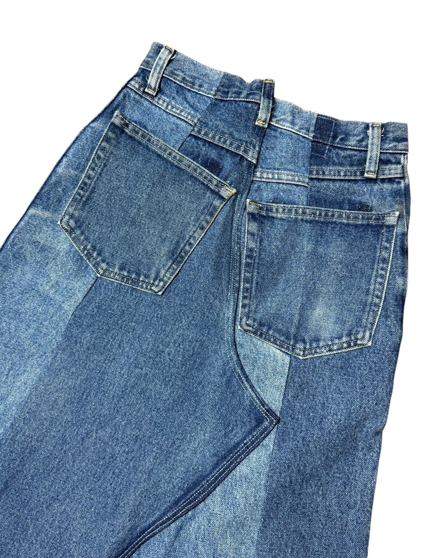 RE-028/asymmetry denim skirt【C】