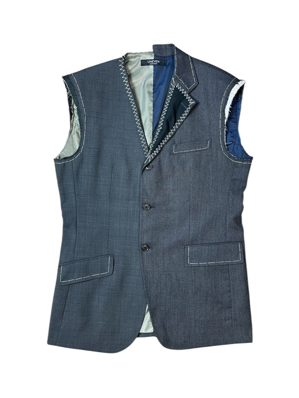 RE-015/hand stitch asymmetry vest【E】