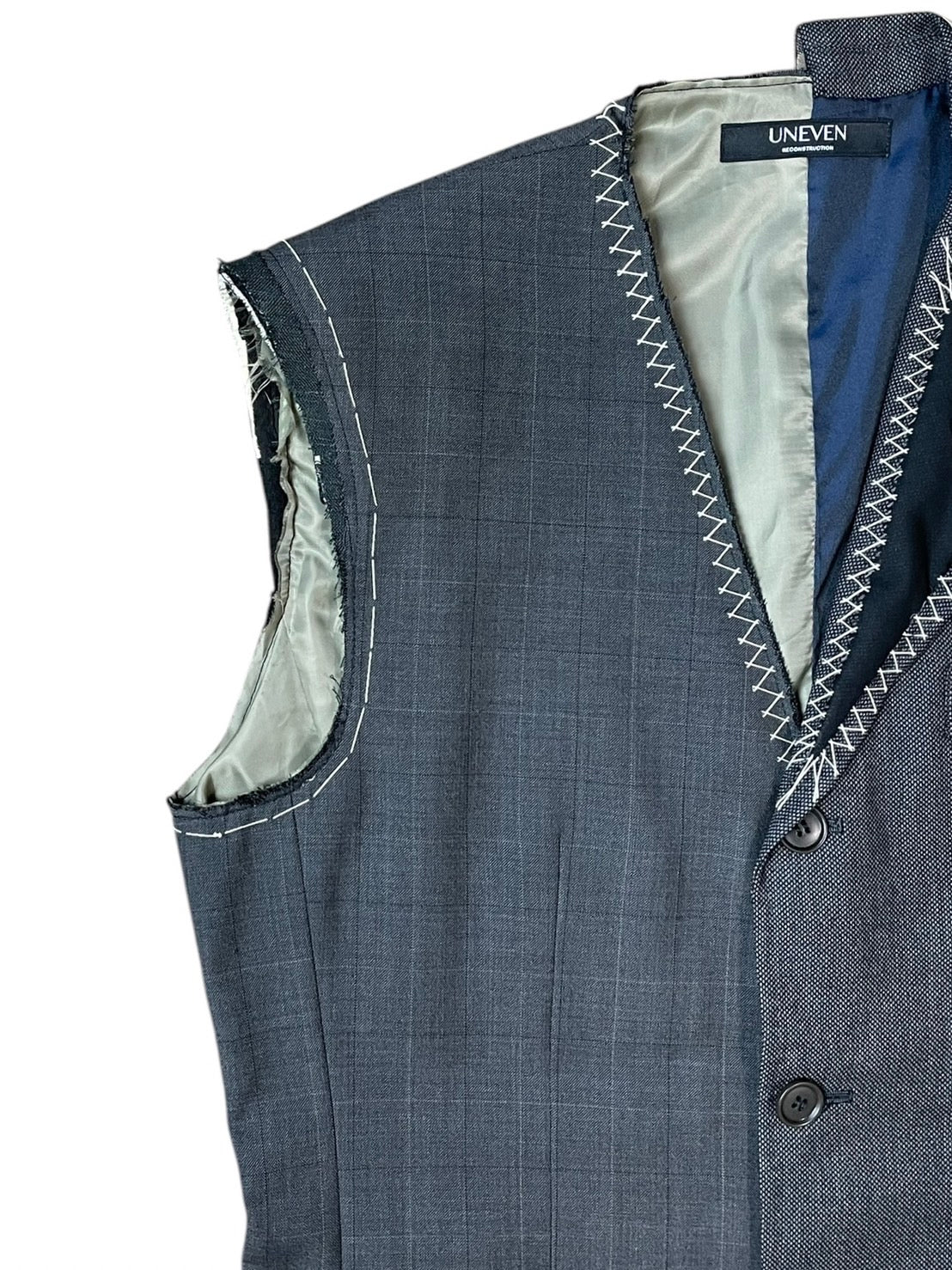 RE-015/hand stitch asymmetry vest【E】