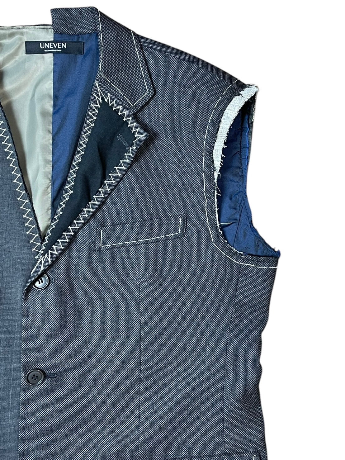 RE-015/hand stitch asymmetry vest【E】