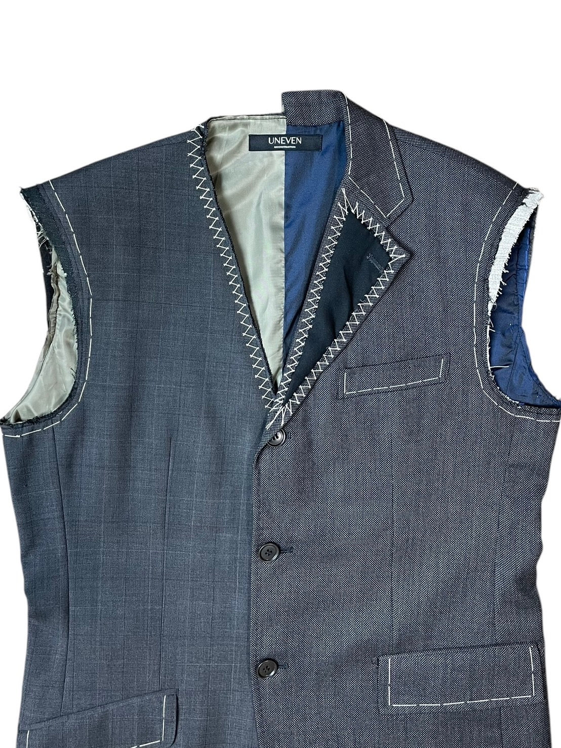 RE-015/hand stitch asymmetry vest【E】