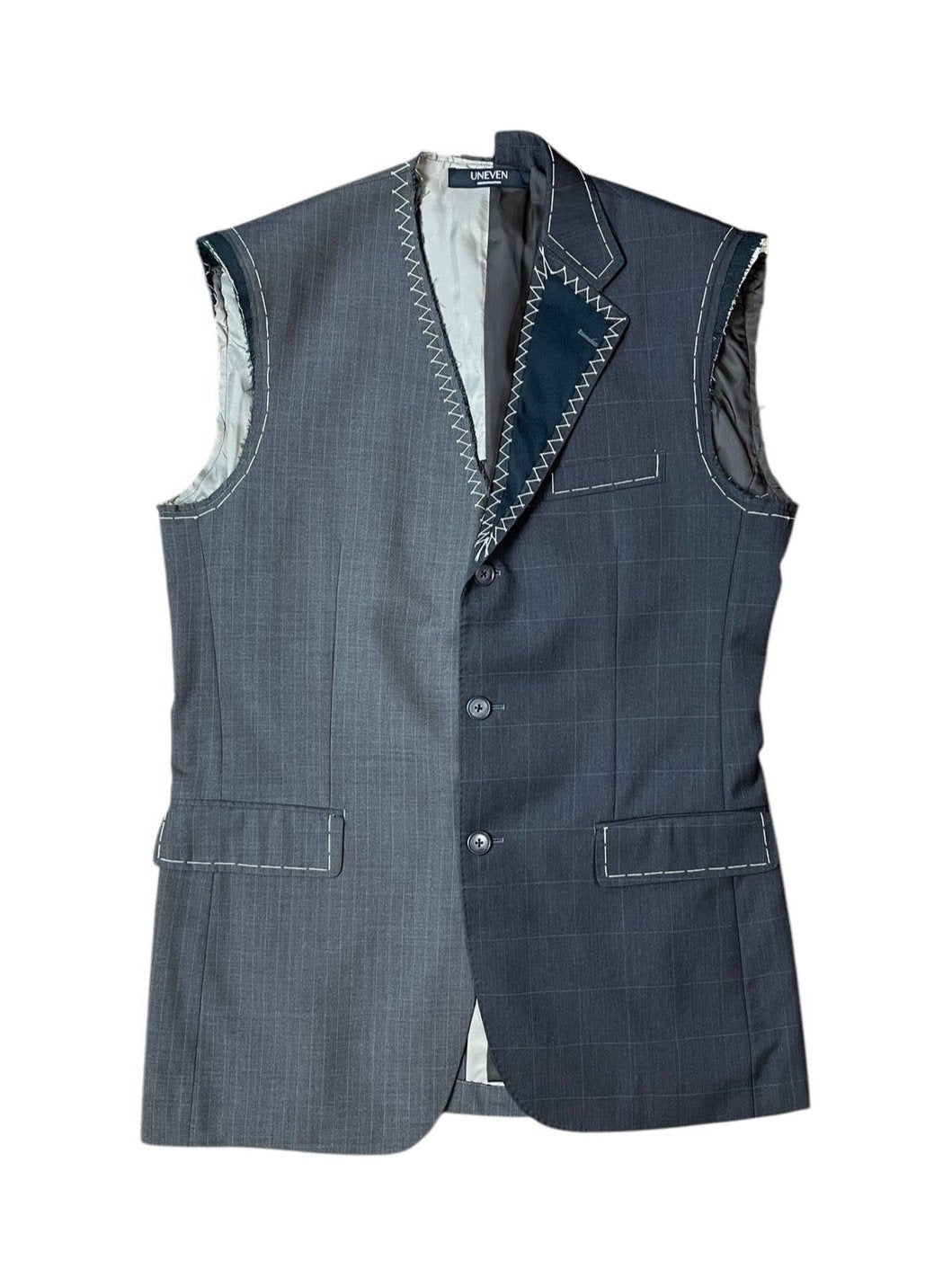 RE-015/hand stitch asymmetry vest【D】