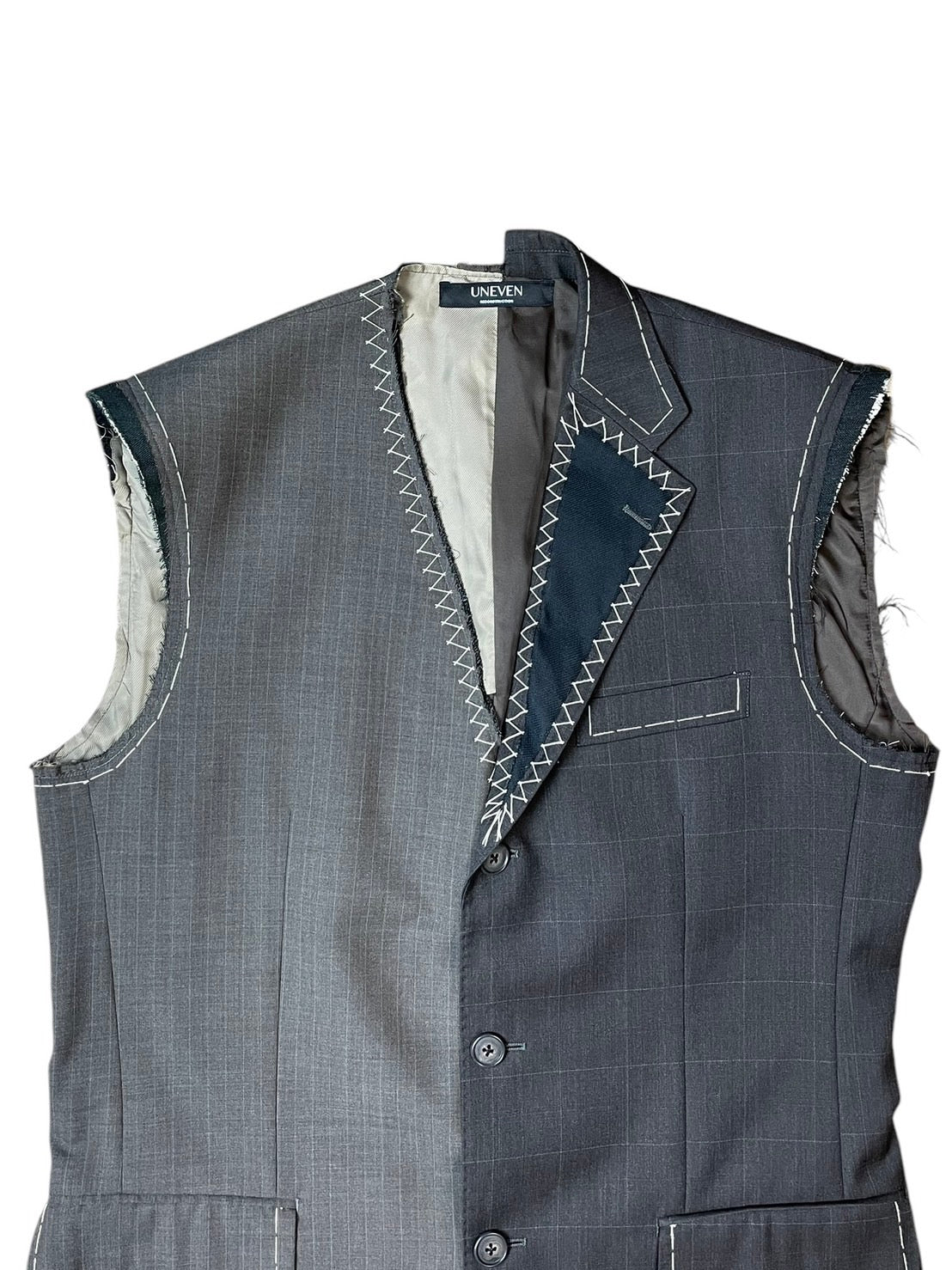 RE-015/hand stitch asymmetry vest【D】