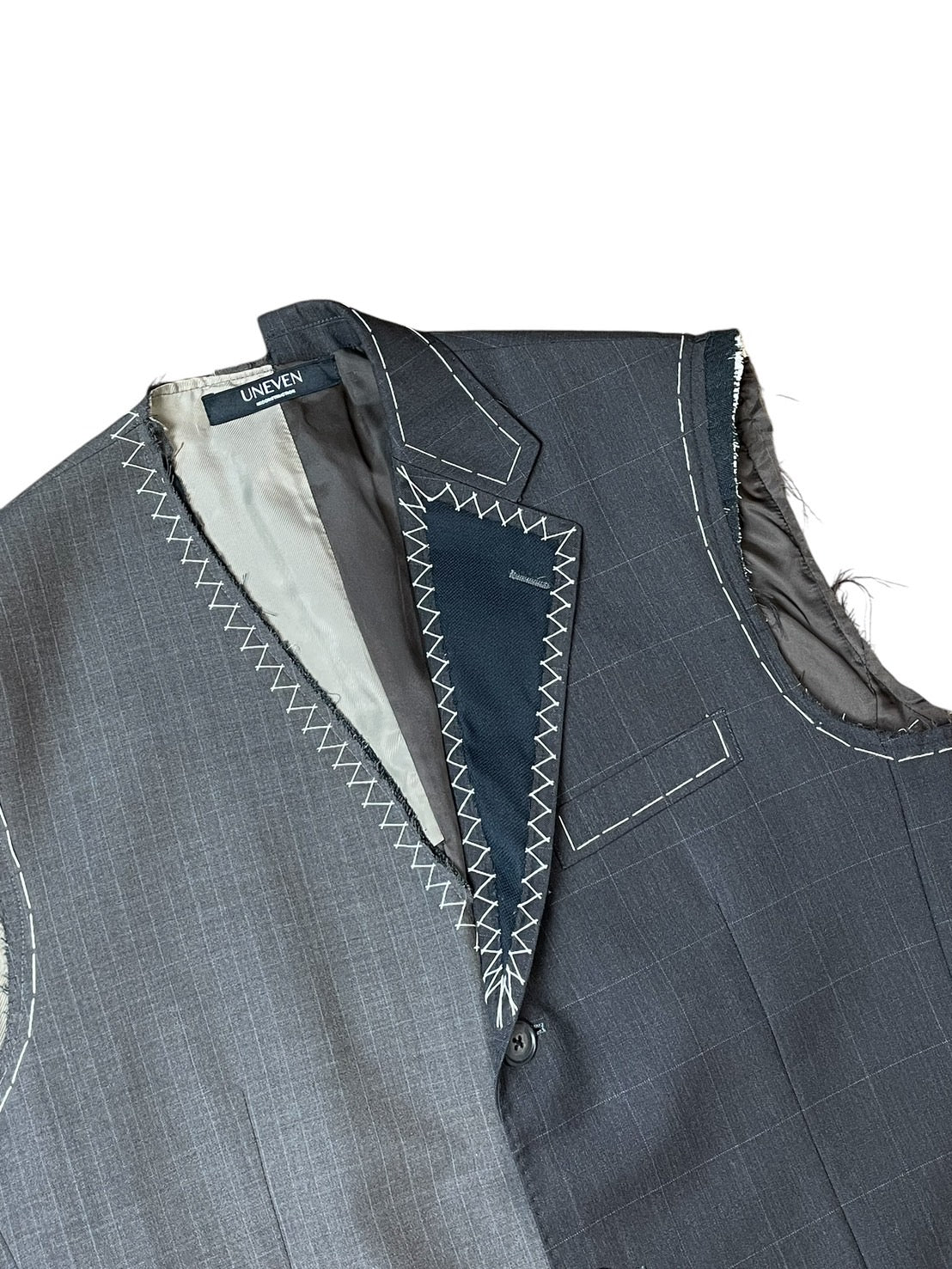 RE-015/hand stitch asymmetry vest【D】