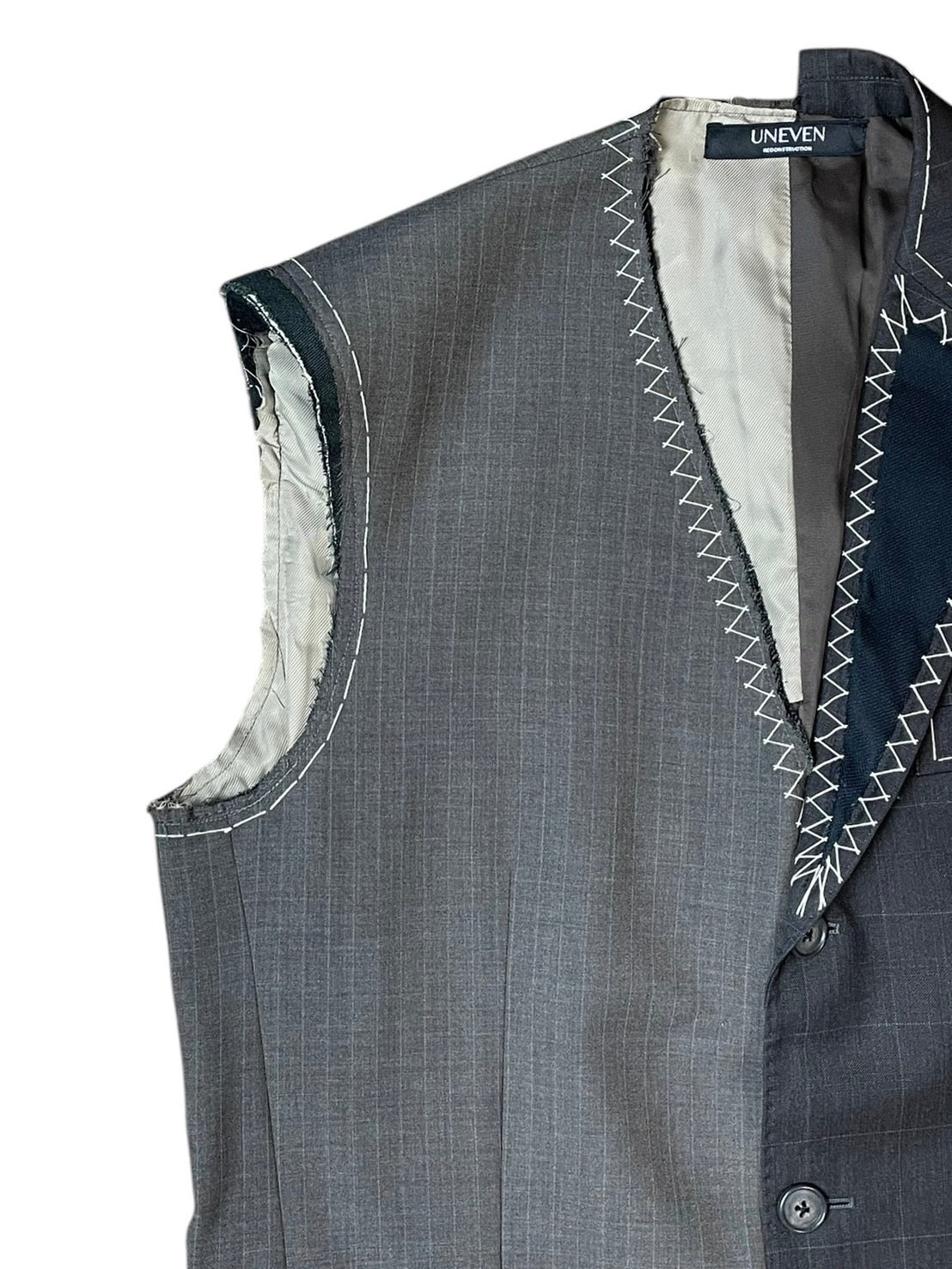 RE-015/hand stitch asymmetry vest【D】