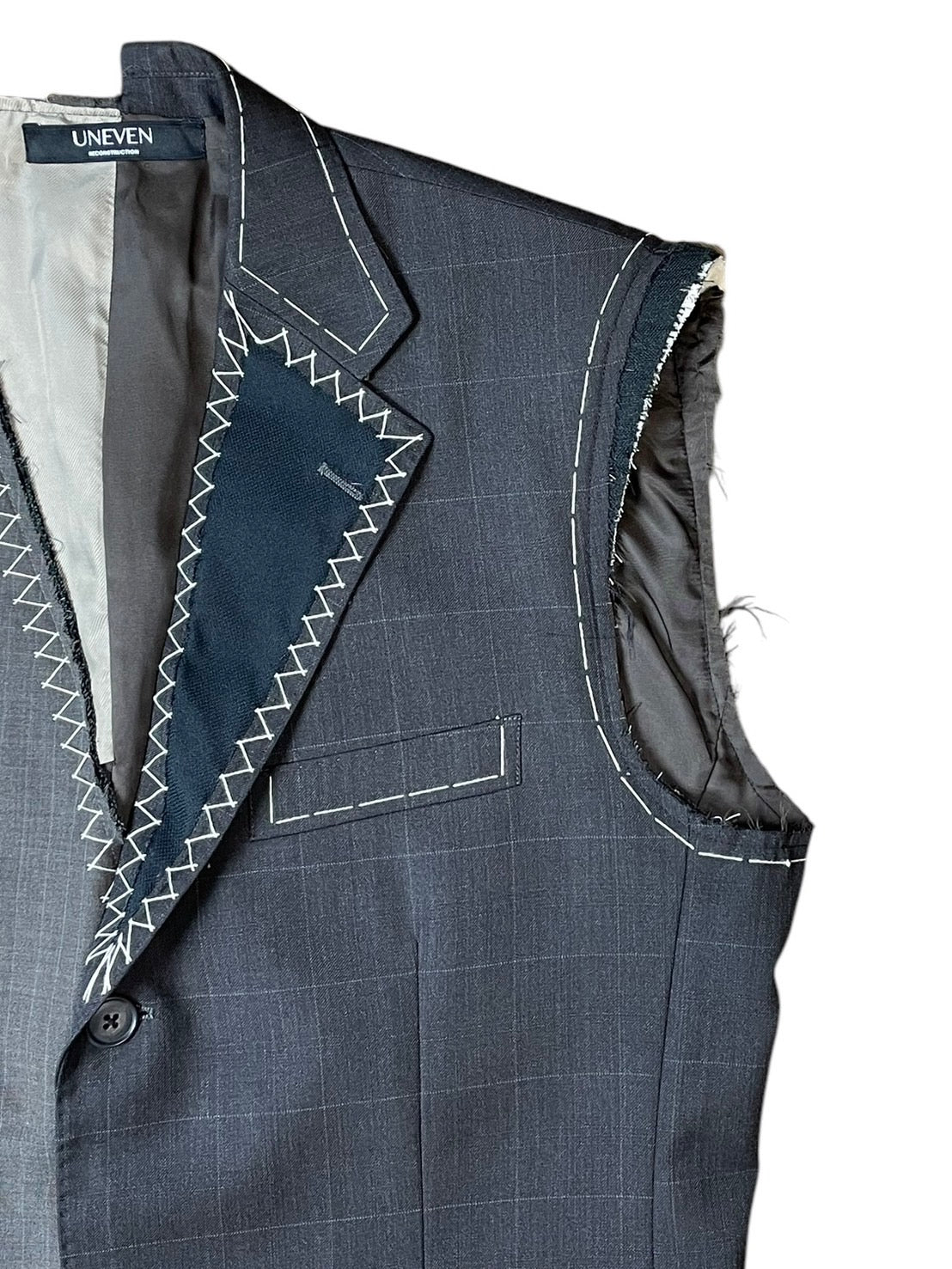 RE-015/hand stitch asymmetry vest【D】