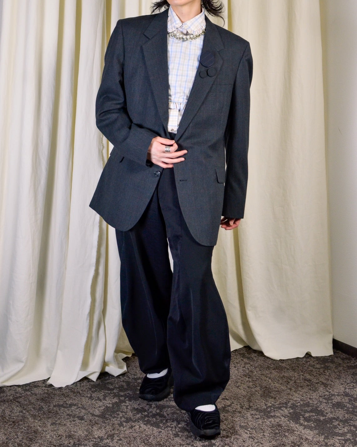 RE-029 / vintage tailored jacket with badge 【A】
