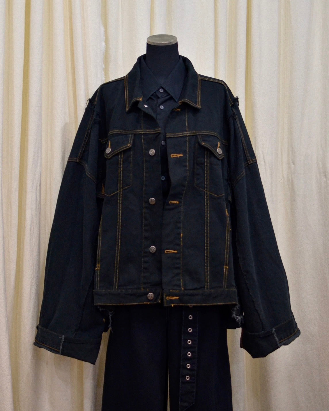 RE-030-04 / rebuild kimono denim jacket overdye 【A】