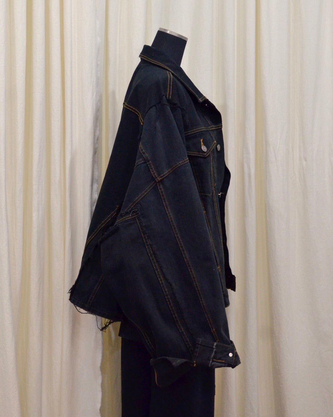 RE-030-04 / rebuild kimono denim jacket overdye 【A】