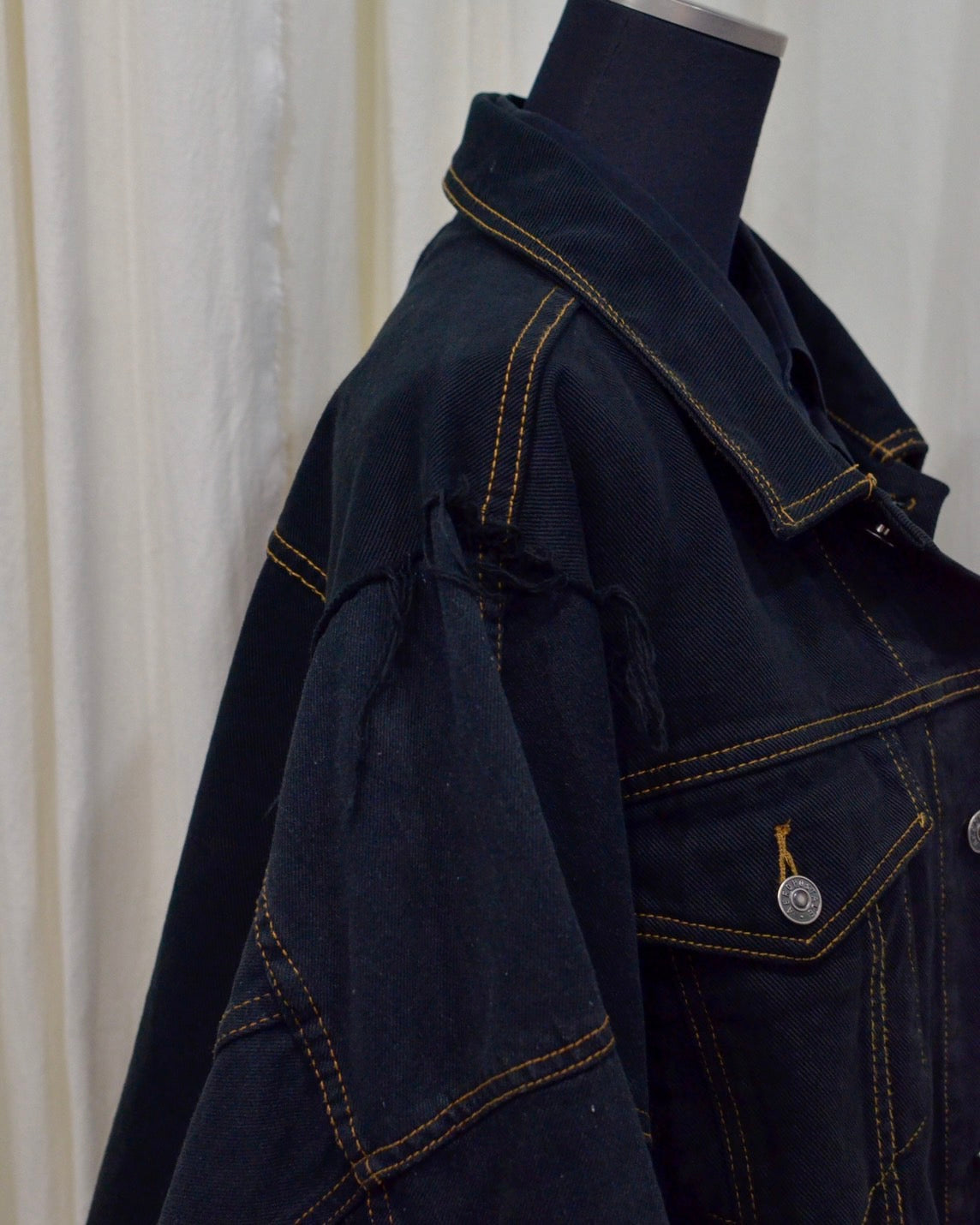 RE-030-04 / rebuild kimono denim jacket overdye 【A】