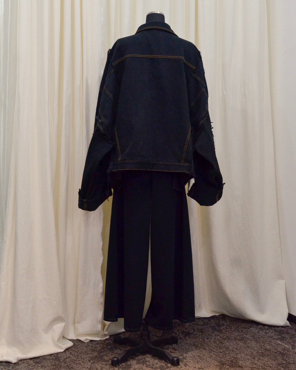 RE-030-04 / rebuild kimono denim jacket overdye 【A】