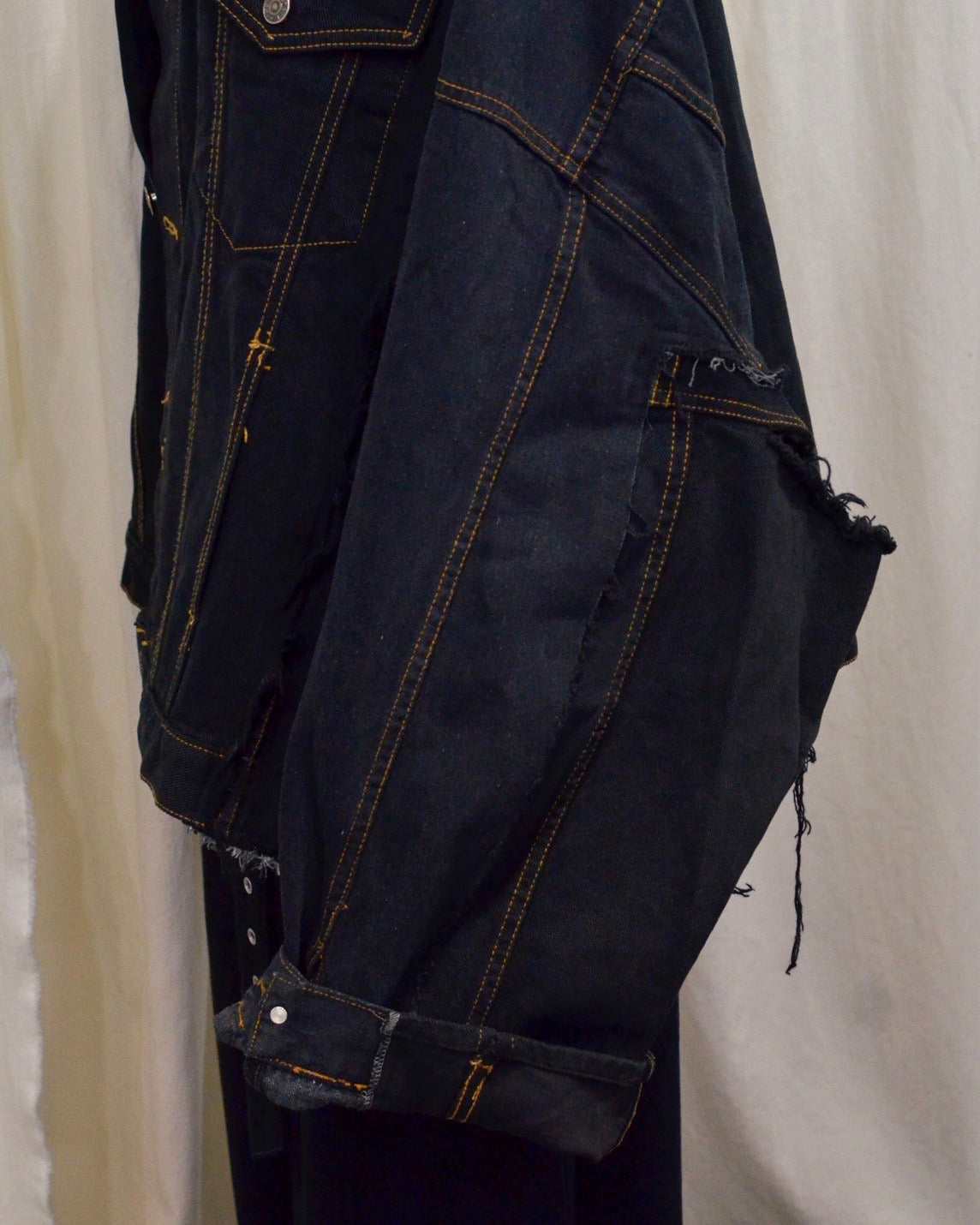 RE-030-04 / rebuild kimono denim jacket overdye 【A】