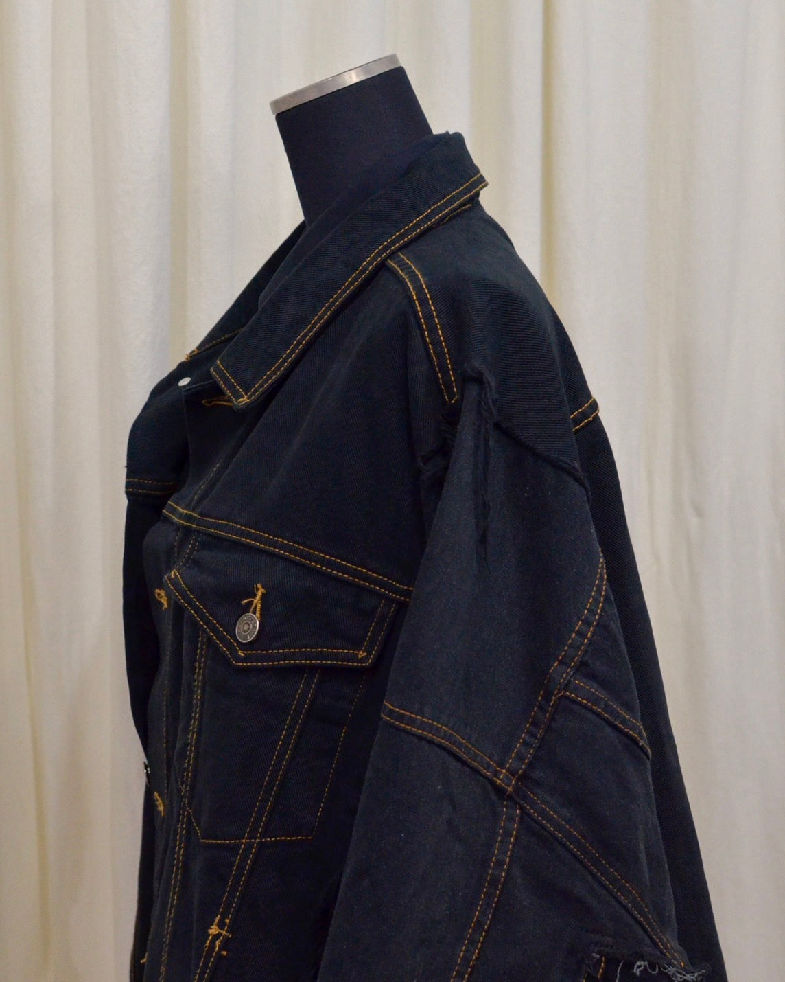 RE-030-04 / rebuild kimono denim jacket overdye 【A】