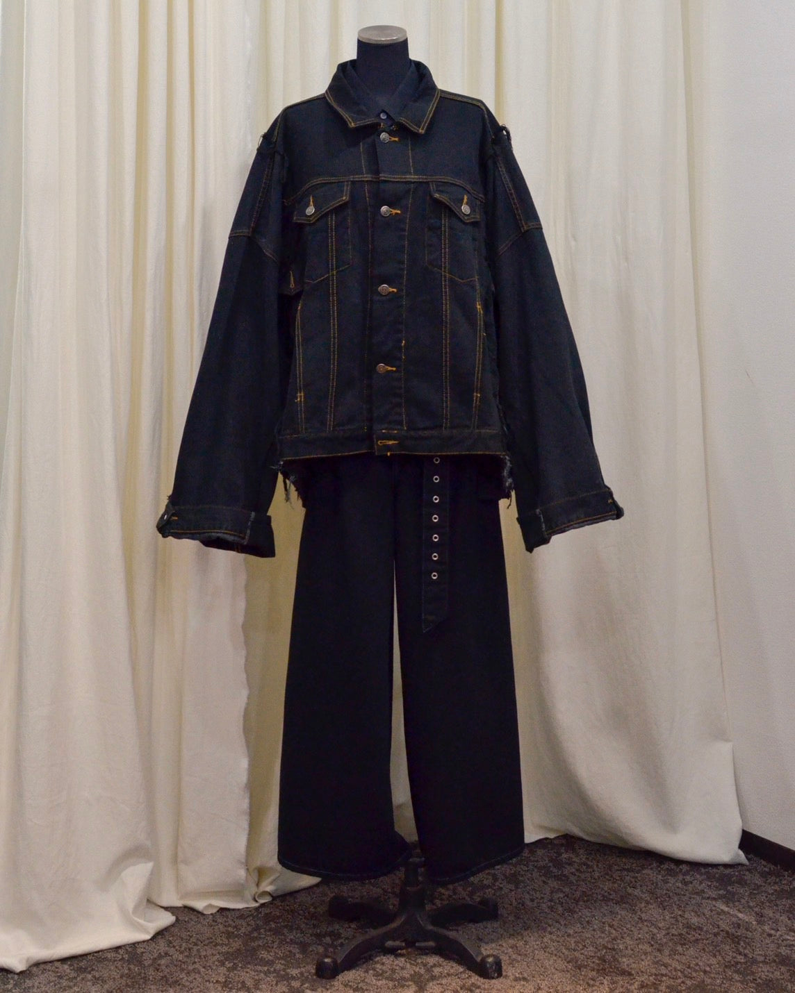 RE-030-04 / rebuild kimono denim jacket overdye 【A】