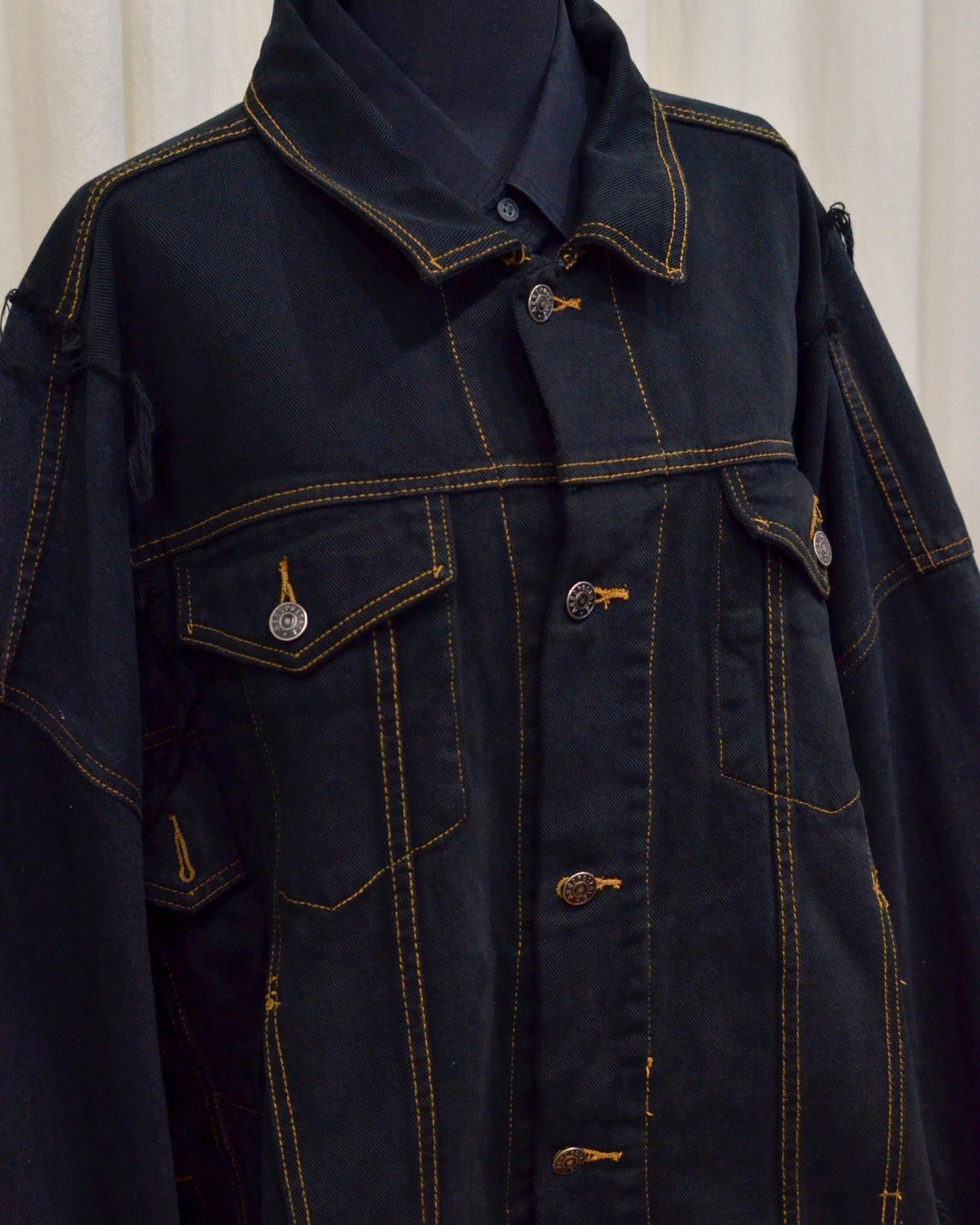 RE-030-04 / rebuild kimono denim jacket overdye 【A】