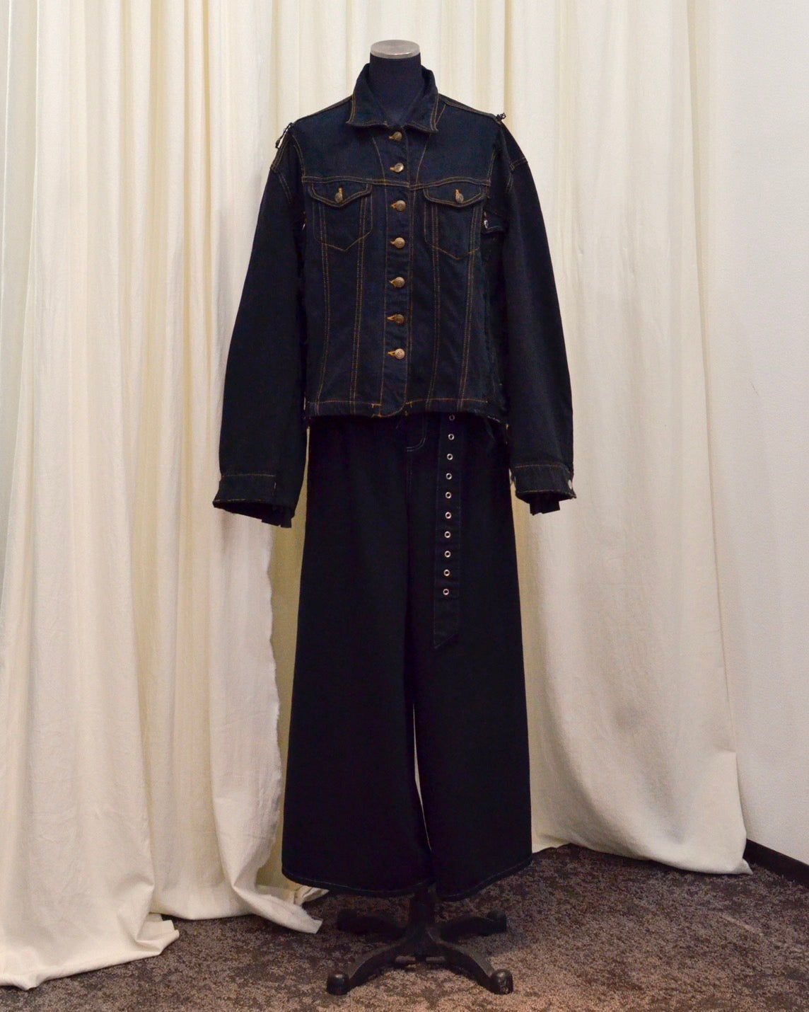 RE-030-04 / rebuild kimono denim jacket overdye 【B】