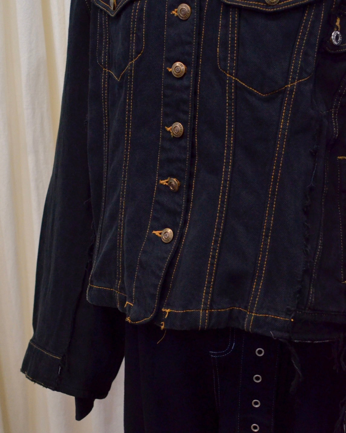 RE-030-04 / rebuild kimono denim jacket overdye 【B】