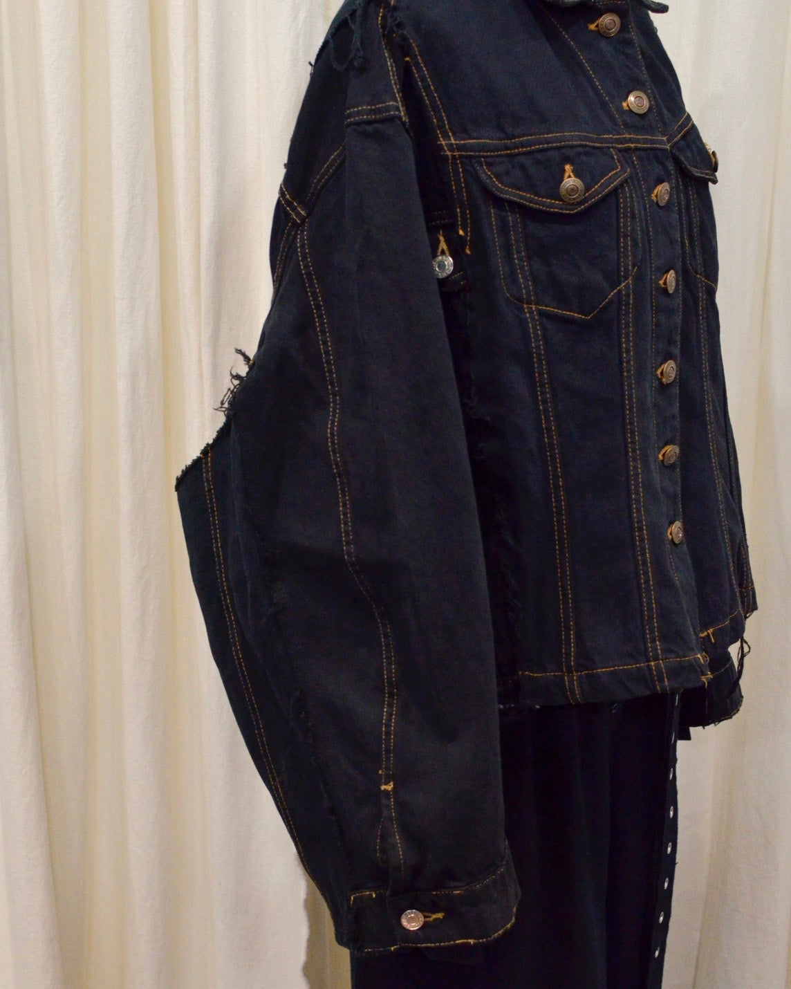 RE-030-04 / rebuild kimono denim jacket overdye 【B】