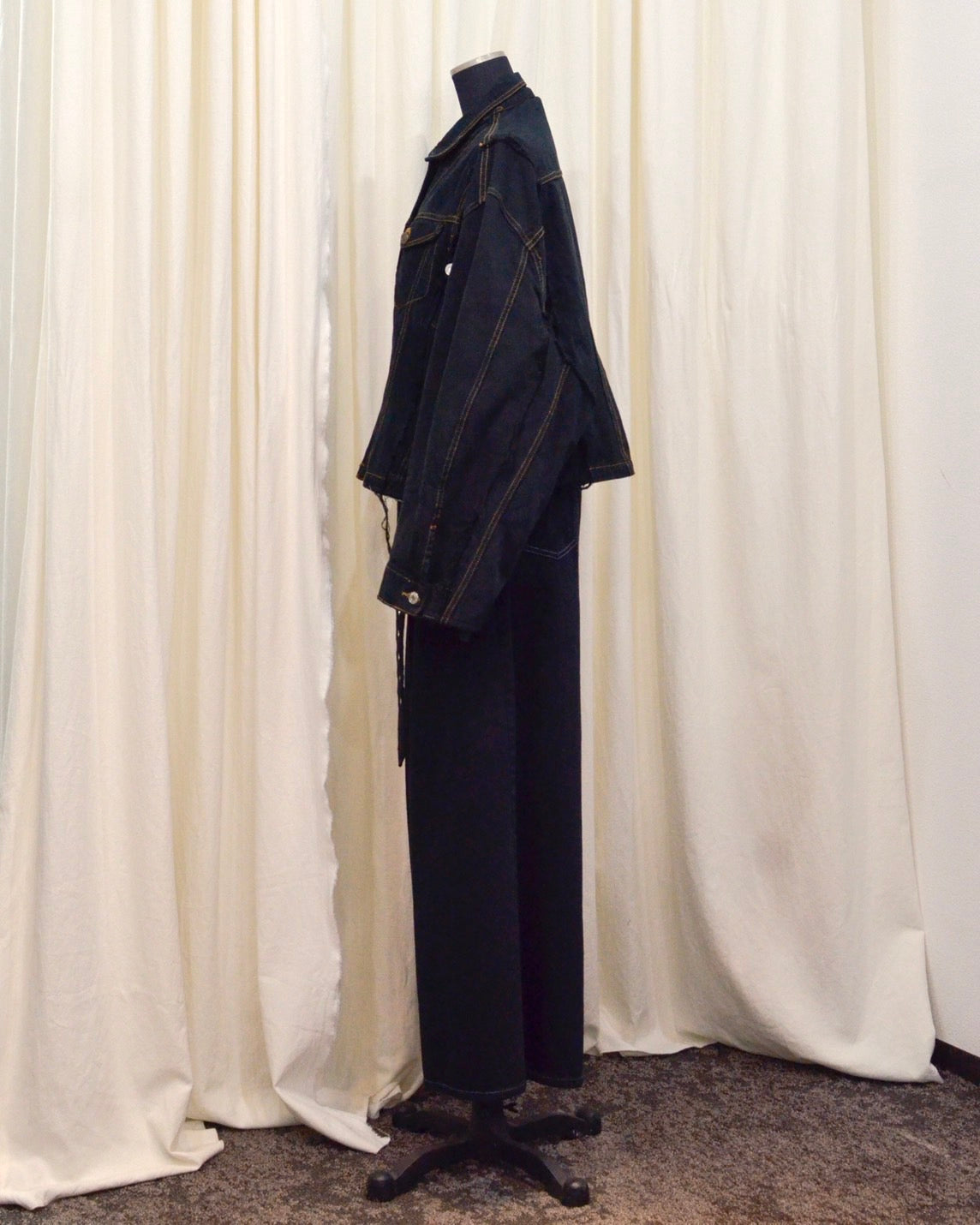 RE-030-04 / rebuild kimono denim jacket overdye 【B】