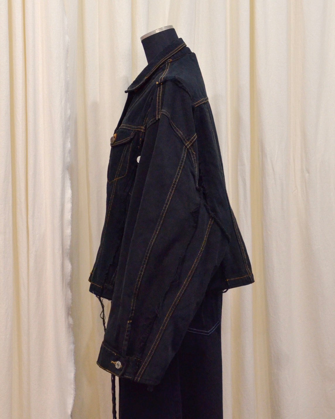 RE-030-04 / rebuild kimono denim jacket overdye 【B】