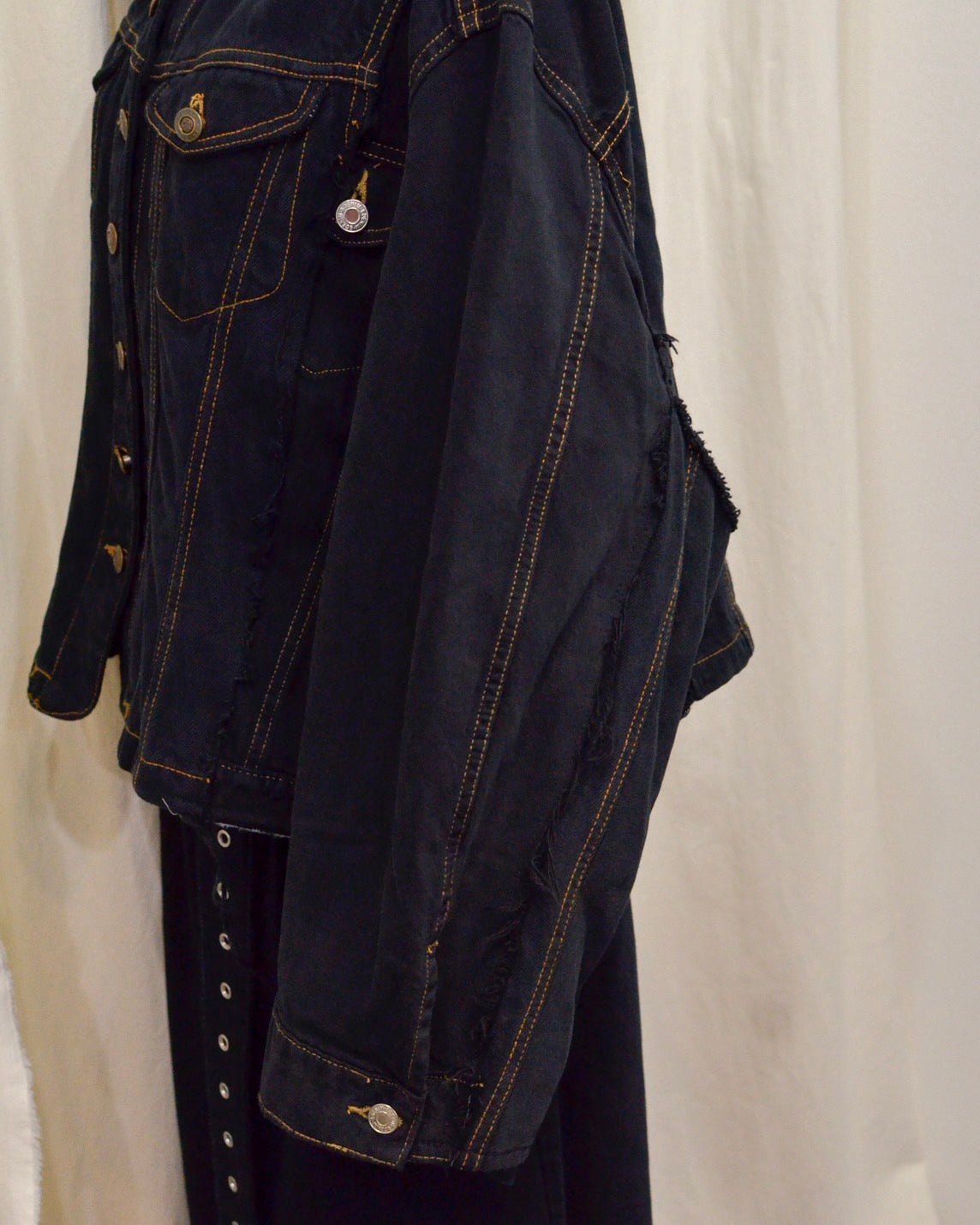 RE-030-04 / rebuild kimono denim jacket overdye 【B】