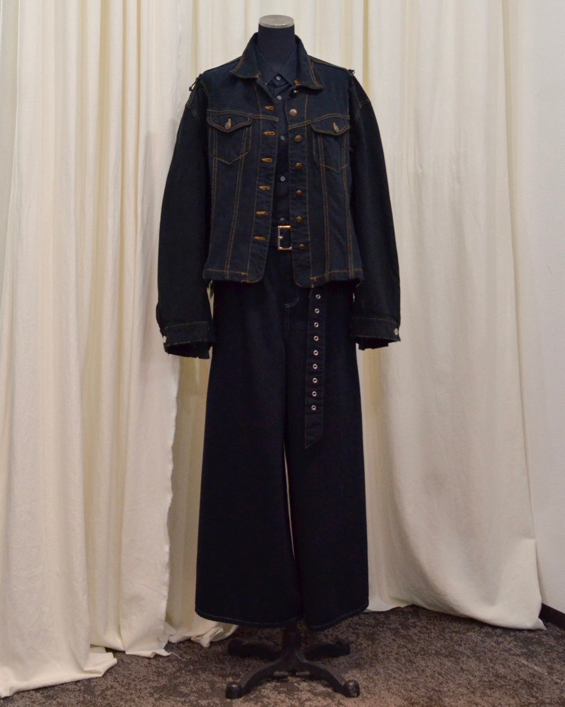 RE-030-04 / rebuild kimono denim jacket overdye 【B】