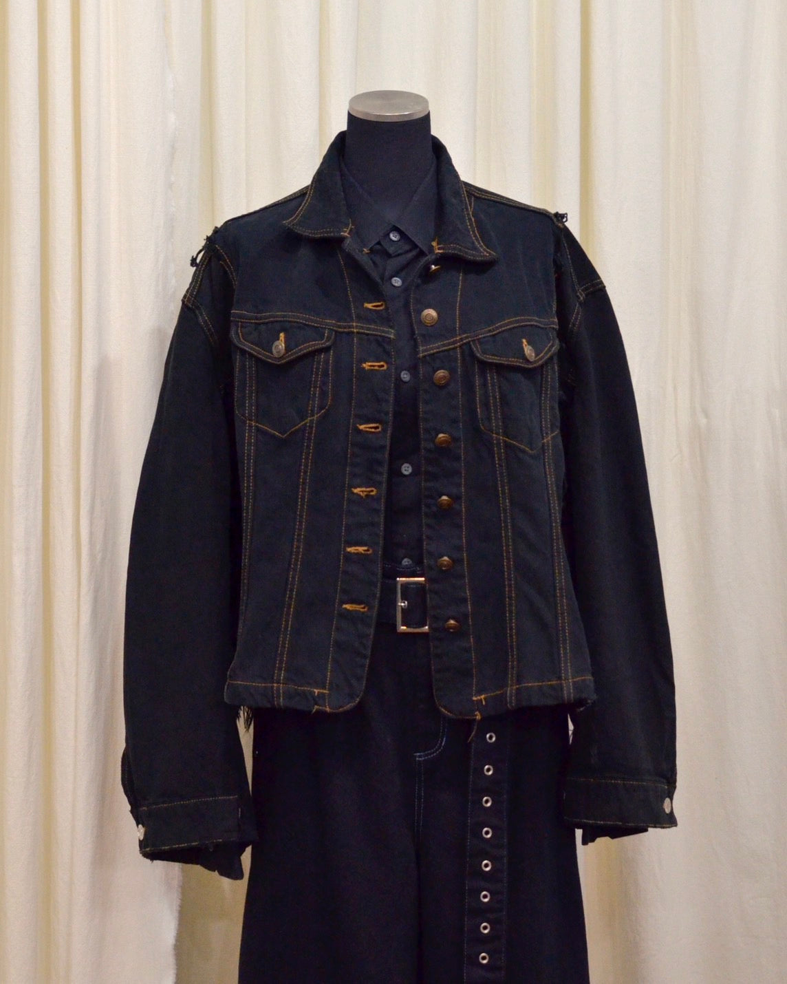 RE-030-04 / rebuild kimono denim jacket overdye 【B】
