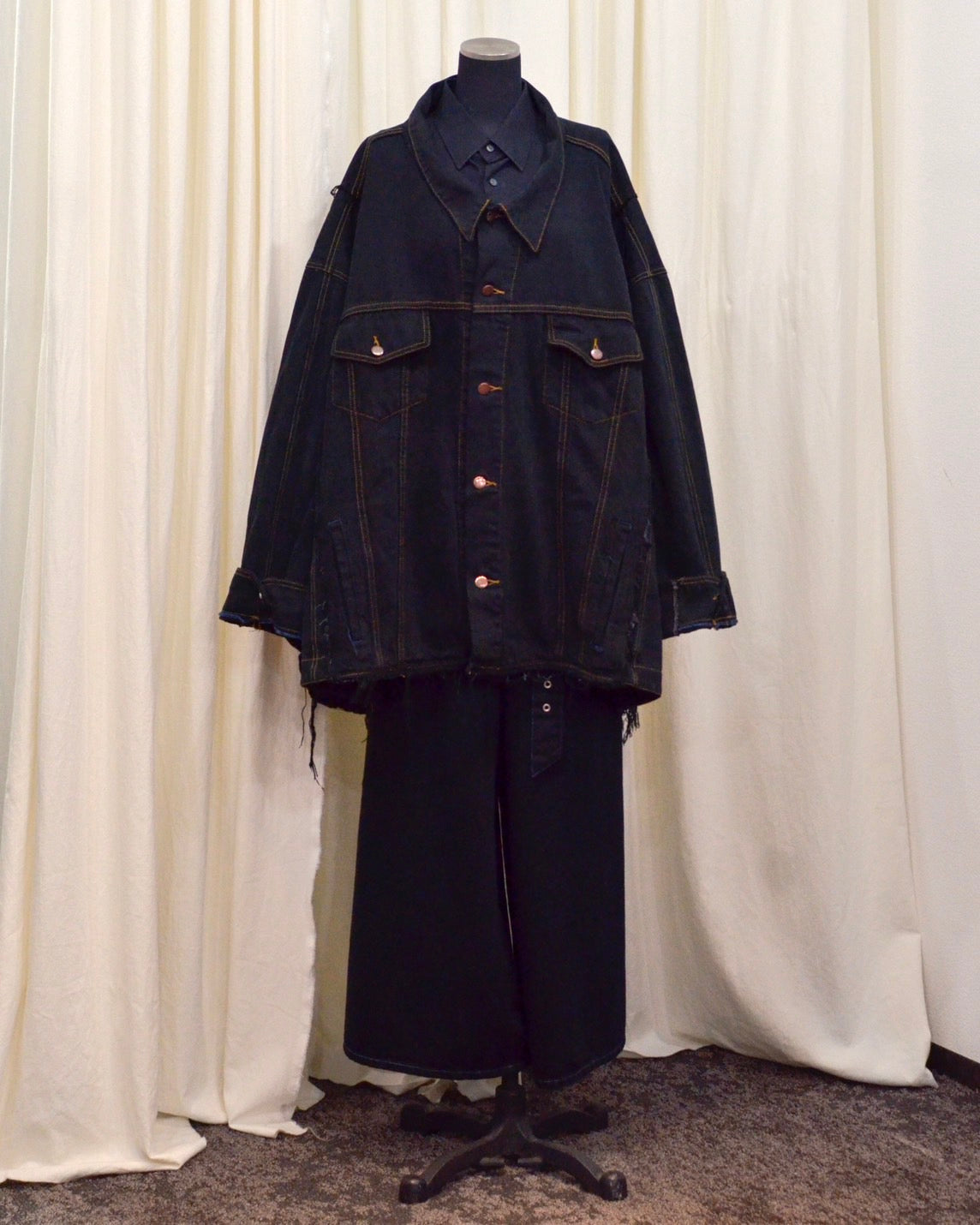 RE-030-04 / rebuild kimono denim jacket overdye 【C】