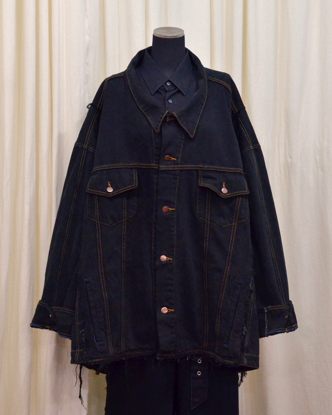 RE-030-04 / rebuild kimono denim jacket overdye 【C】