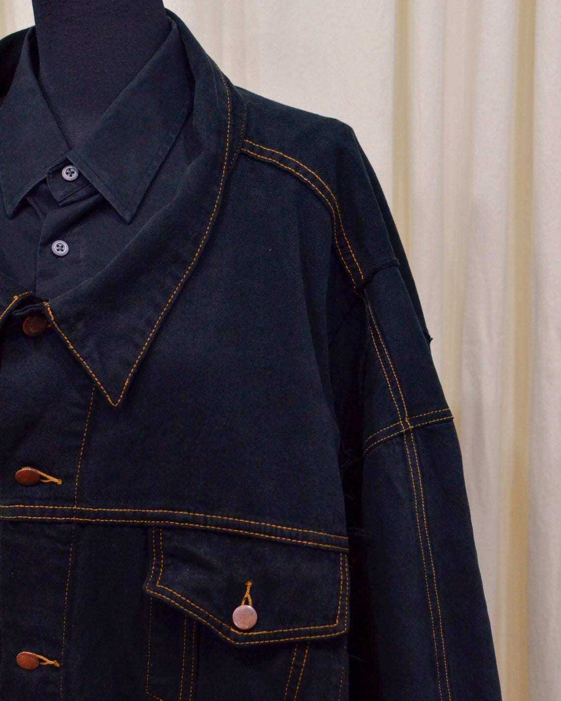 RE-030-04 / rebuild kimono denim jacket overdye 【C】
