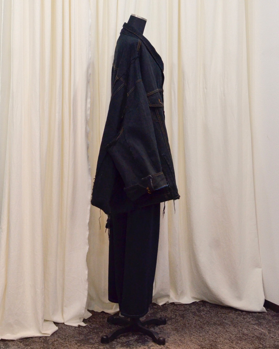 RE-030-04 / rebuild kimono denim jacket overdye 【C】