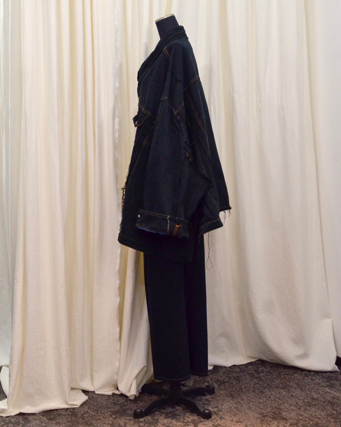 RE-030-04 / rebuild kimono denim jacket overdye 【C】