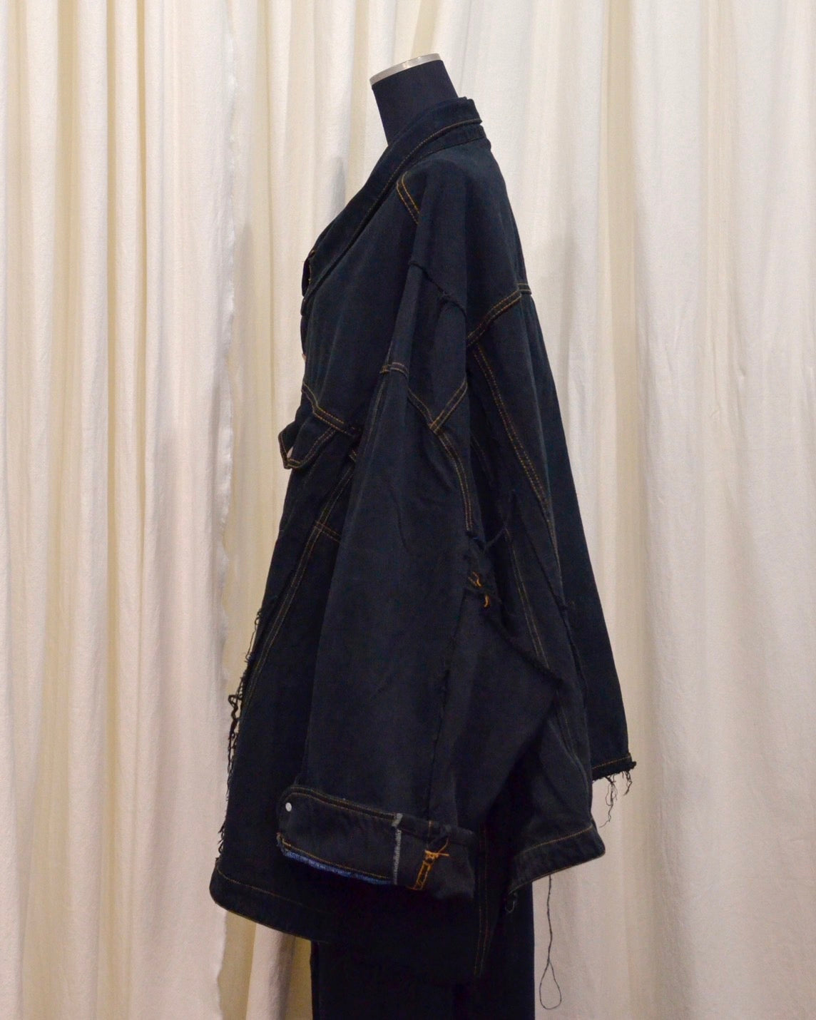 RE-030-04 / rebuild kimono denim jacket overdye 【C】