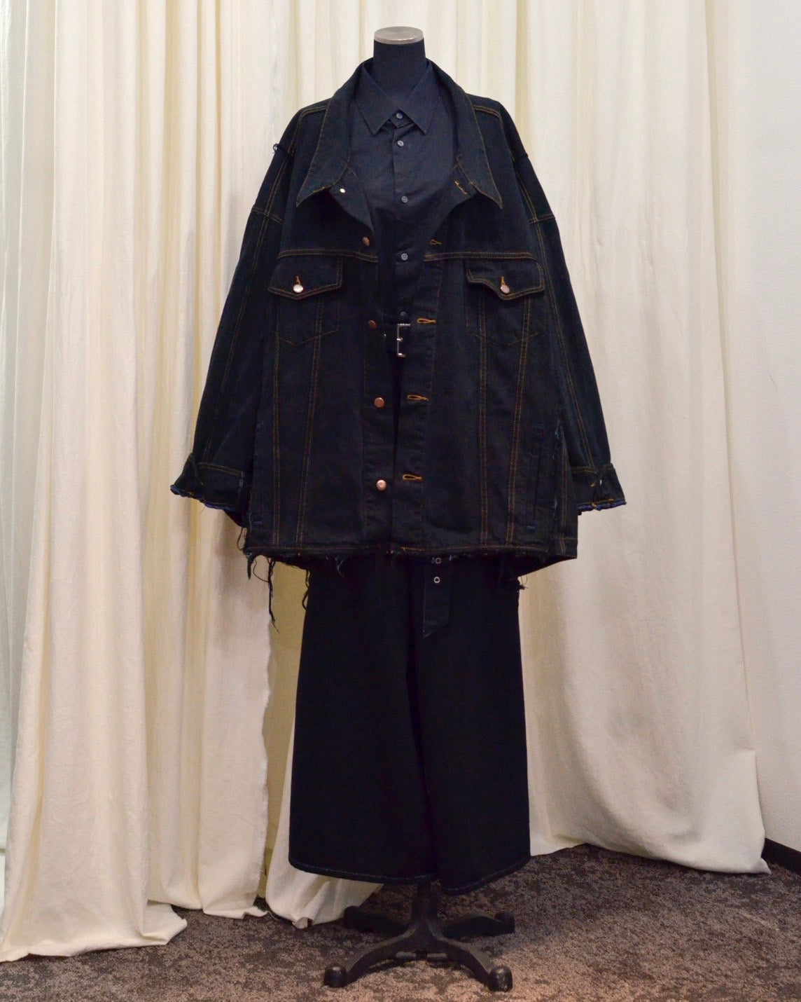 RE-030-04 / rebuild kimono denim jacket overdye 【C】
