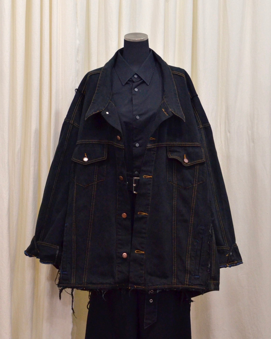 RE-030-04 / rebuild kimono denim jacket overdye 【C】