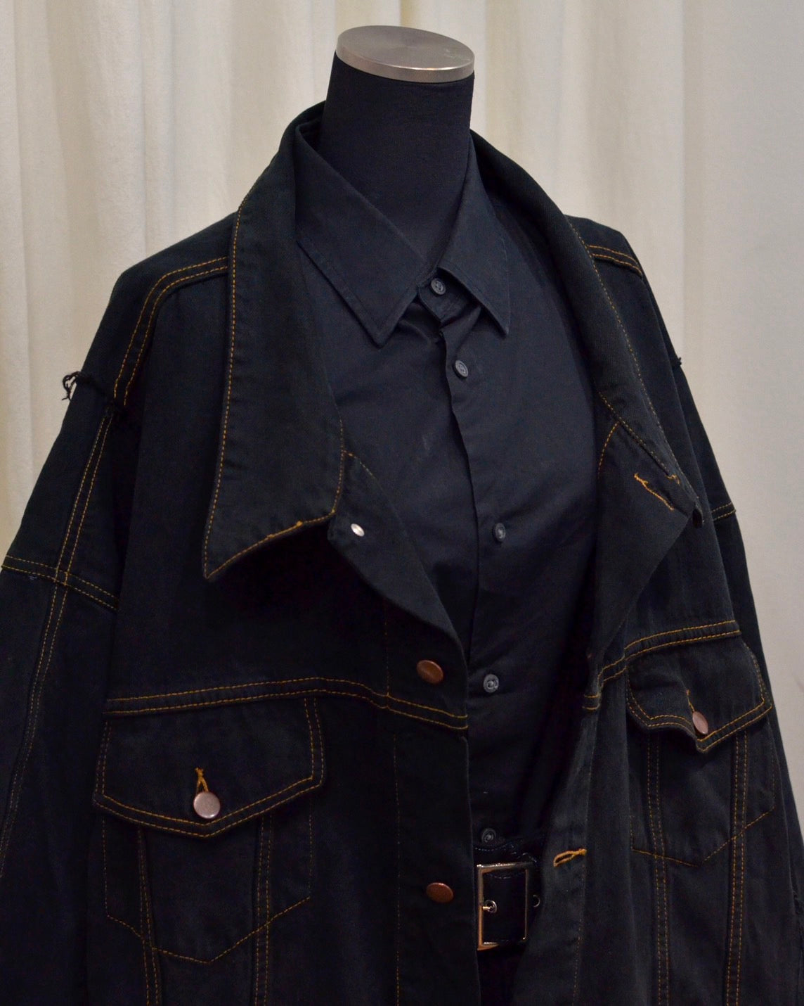 RE-030-04 / rebuild kimono denim jacket overdye 【C】