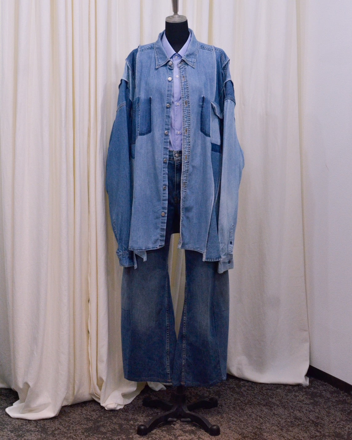 RE-042 / rebuild denim shirt 【B】