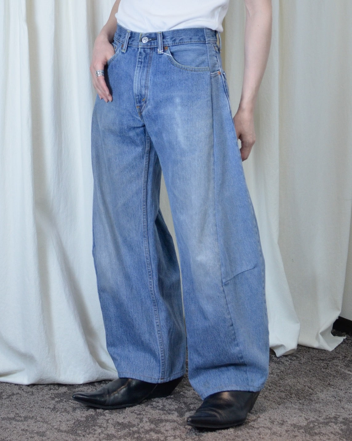 RE-010-10 / curve buggy denim 【A】