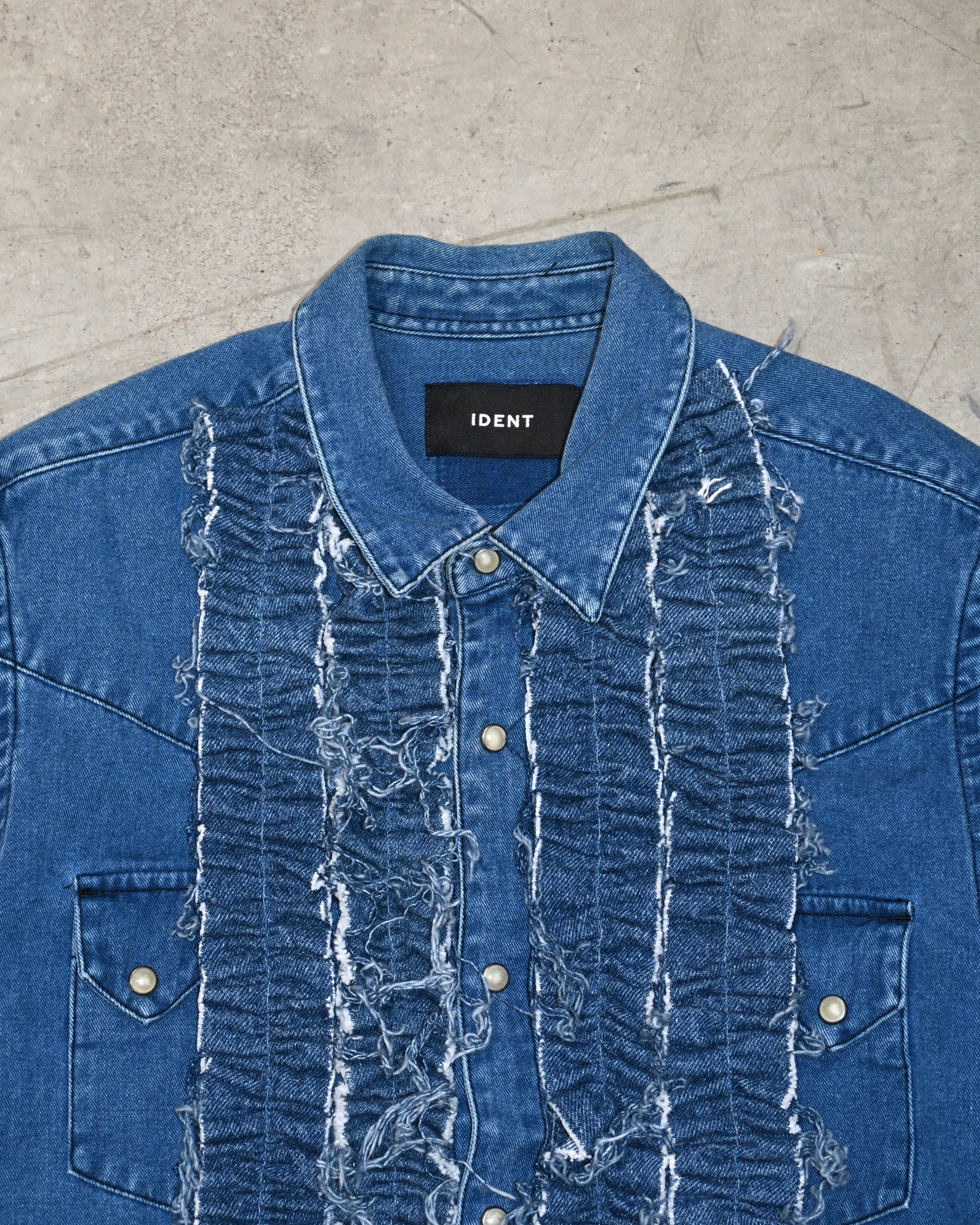 ID26-014-04-F / denim frill shirt 【B】