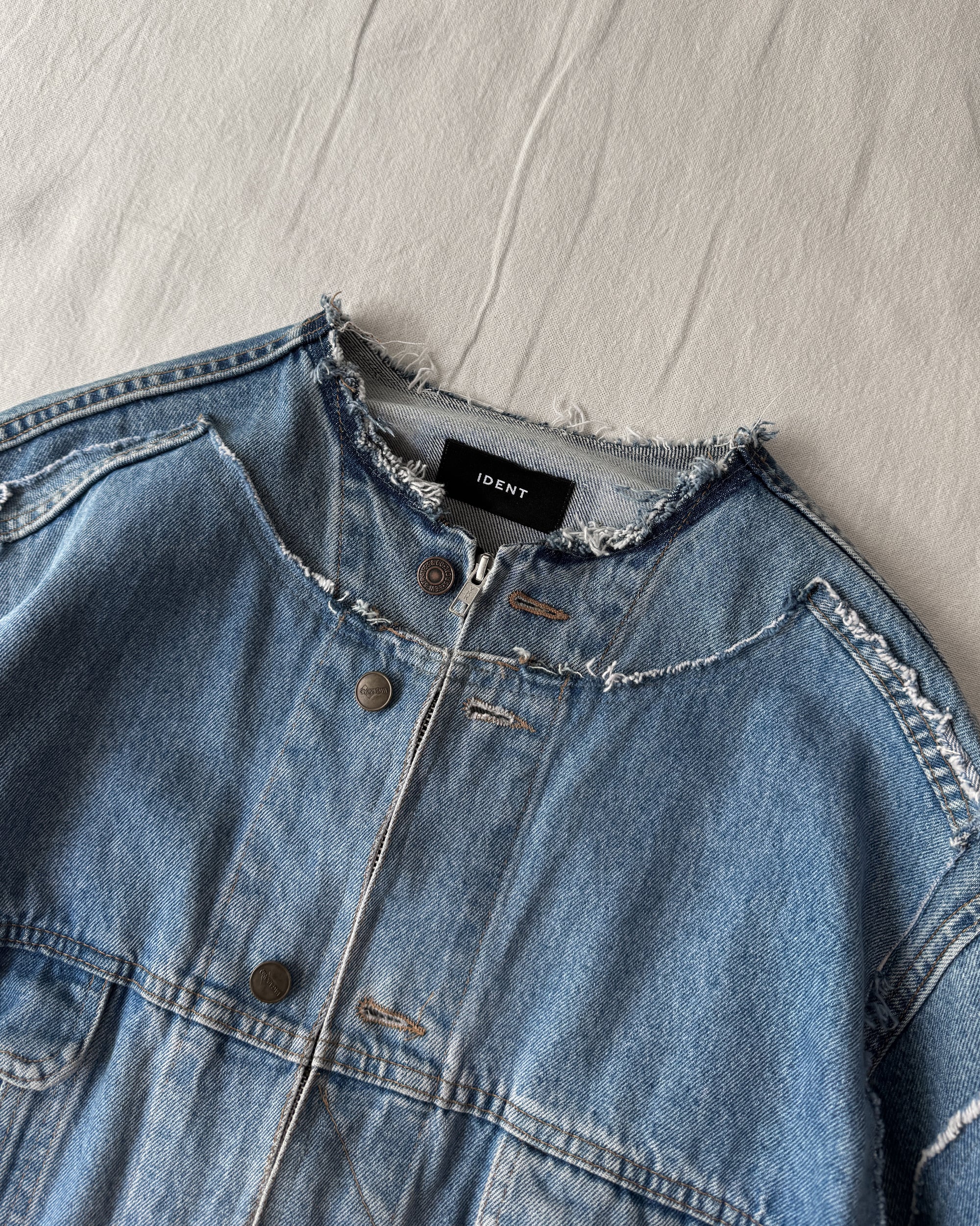 ID26-007-01-F / fake layered denim jacket【B】