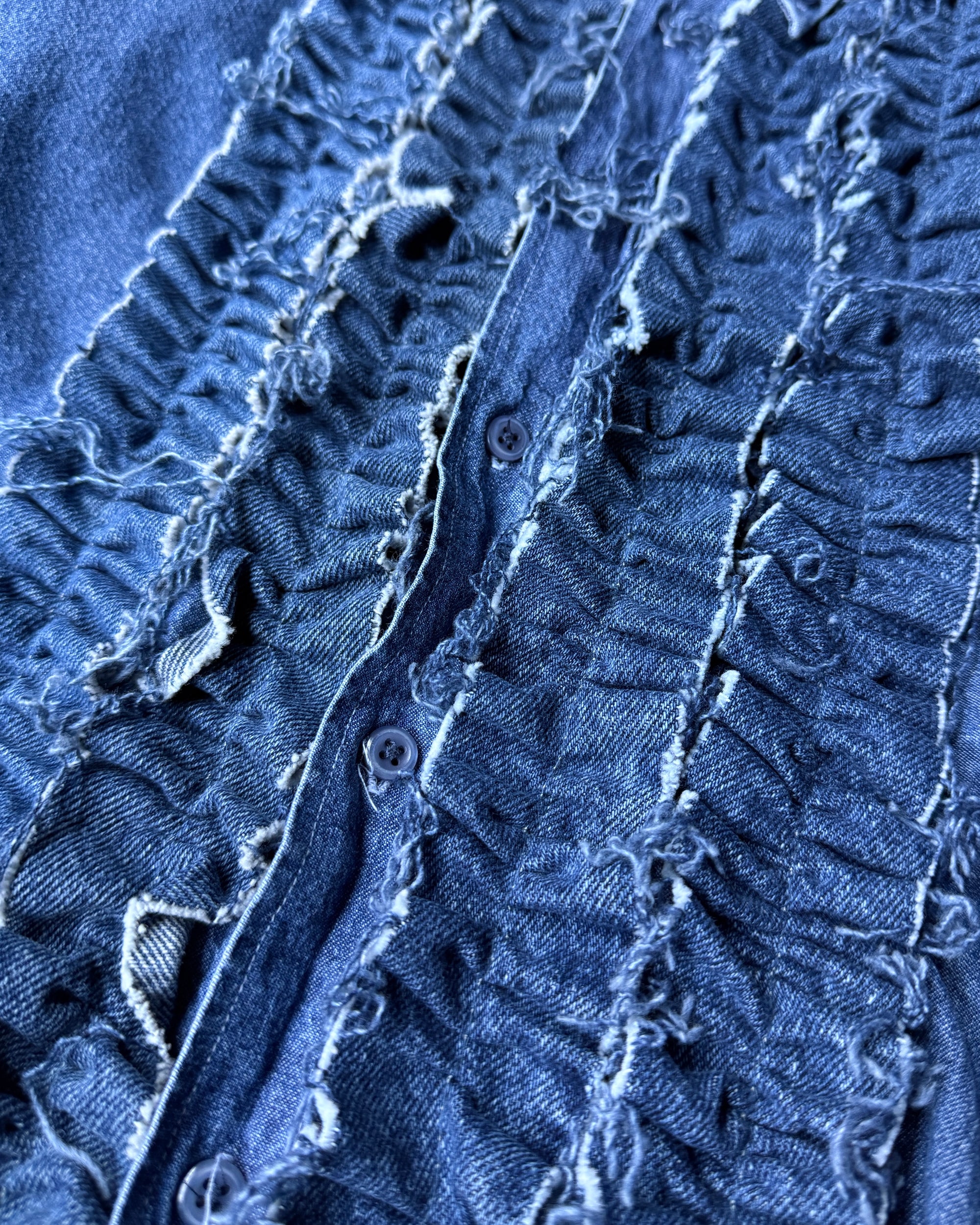 ID25-001-01-F / denim frill shirt【A】