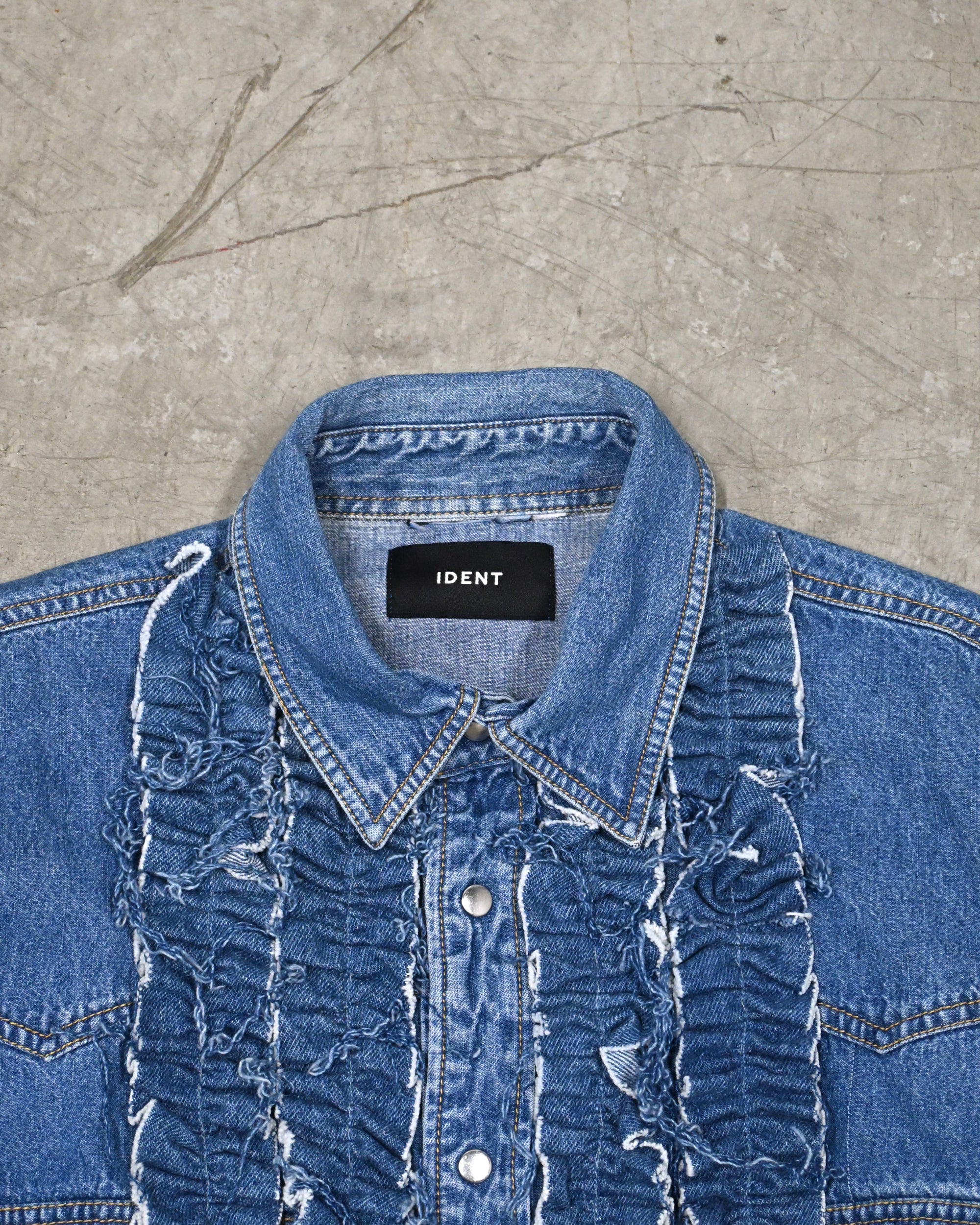 ID26-014-04-F / denim frill shirt 【A】