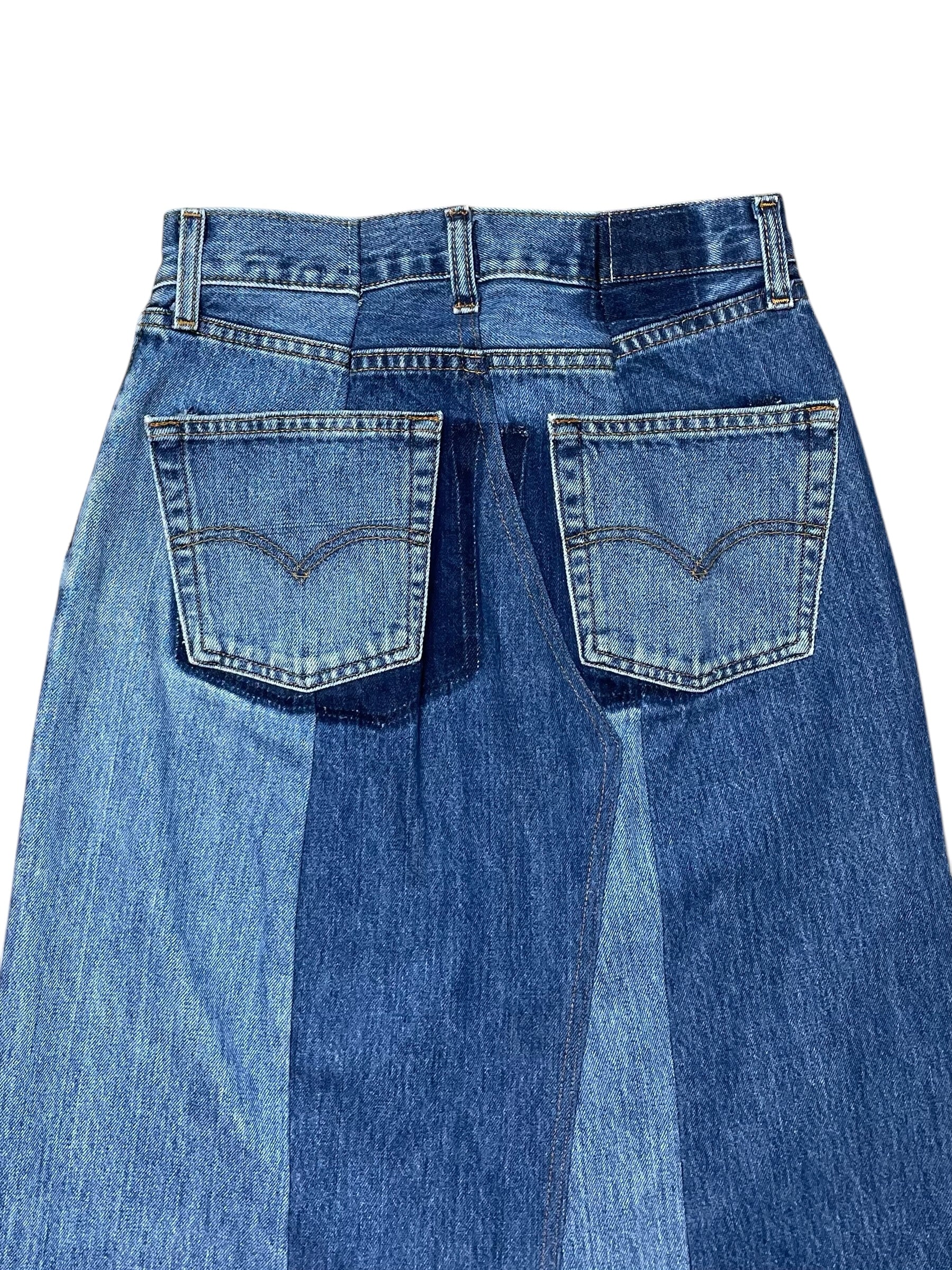 RE-028/asymmetry denim skirt【B】