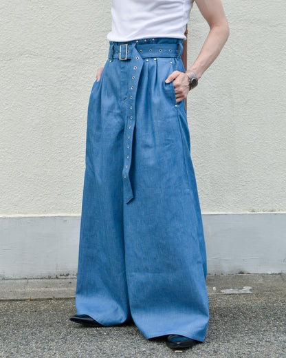 【残り1枚】UE-004 / rigid denim hakama pant