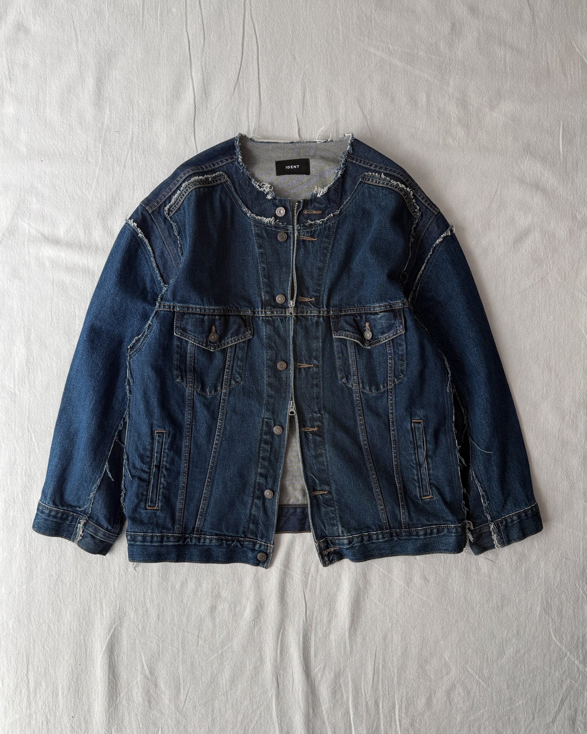 ID26-007-01-F / fake layered denim jacket【A】