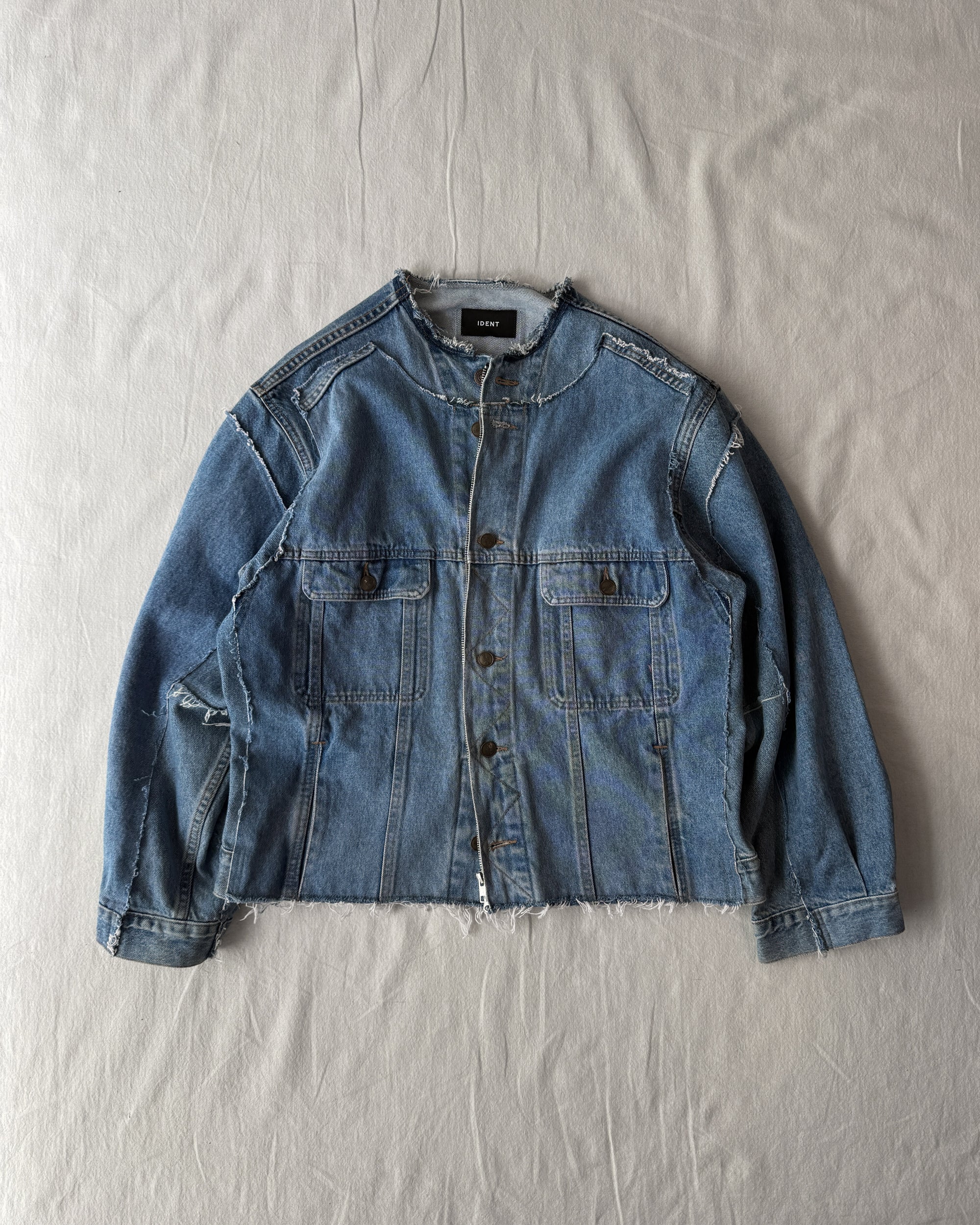 ID26-007-01-F / fake layered denim jacket【B】