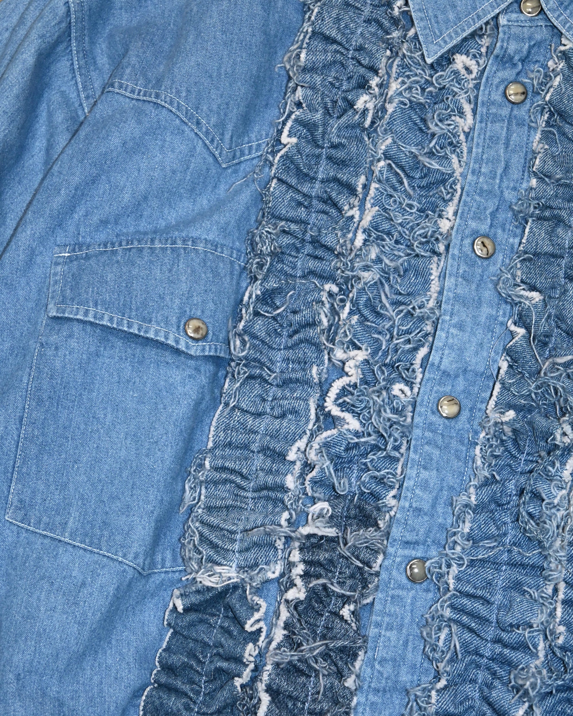 ID26-014-03-F / denim frill shirt 【B】