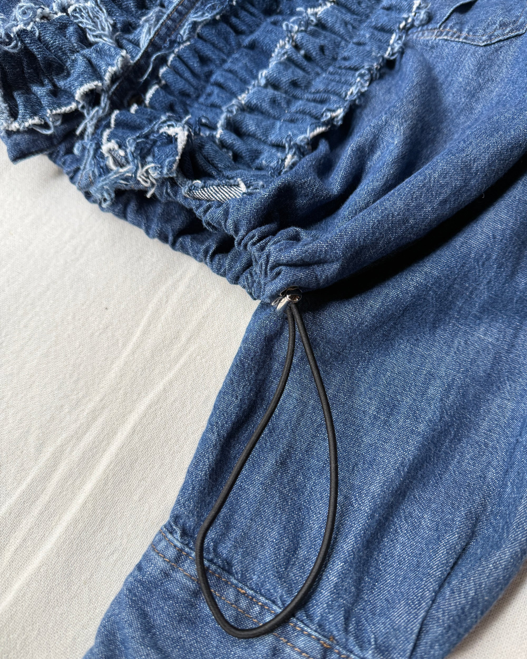 ID25-001-01-F / denim frill shirt【D】