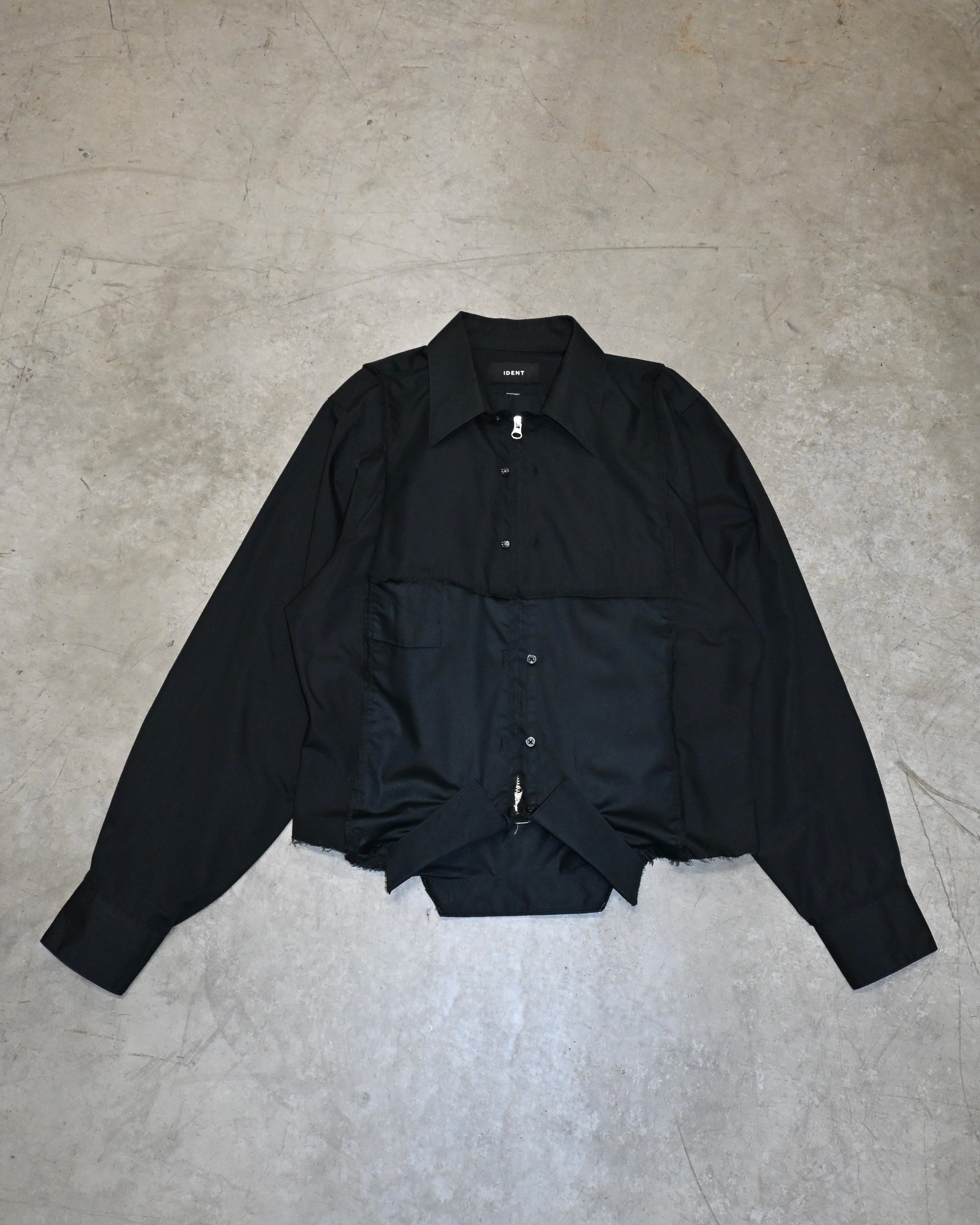 ID26-019-02-F / mirrored zip shirt【B】
