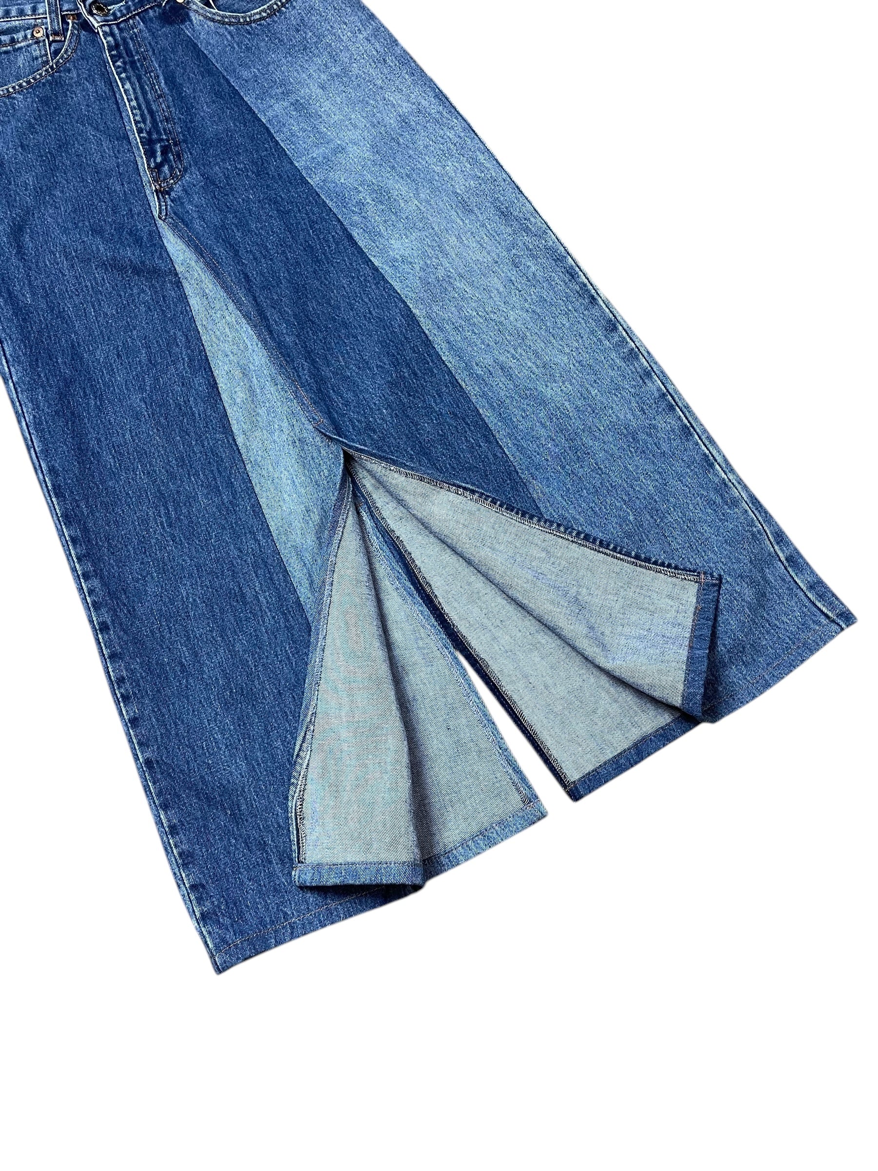 RE-028/asymmetry denim skirt【B】